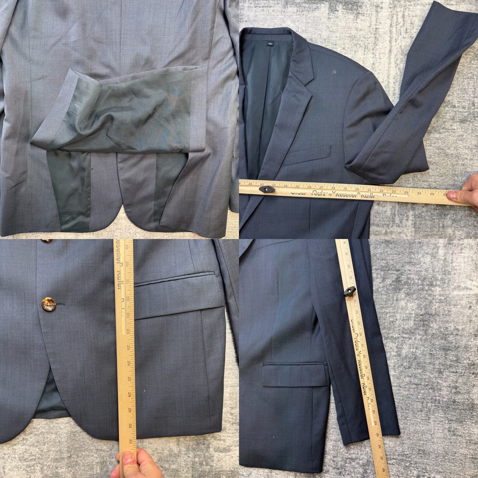 J.Crew J.CREW Blazer Mens 42R Blue Wool Lined Notch Lapel Two-Button Single-Breasted Jacket Blazer Formal Shirt Suit Coat Jacket Sports Coat Size 42R - 8 Thumbnail