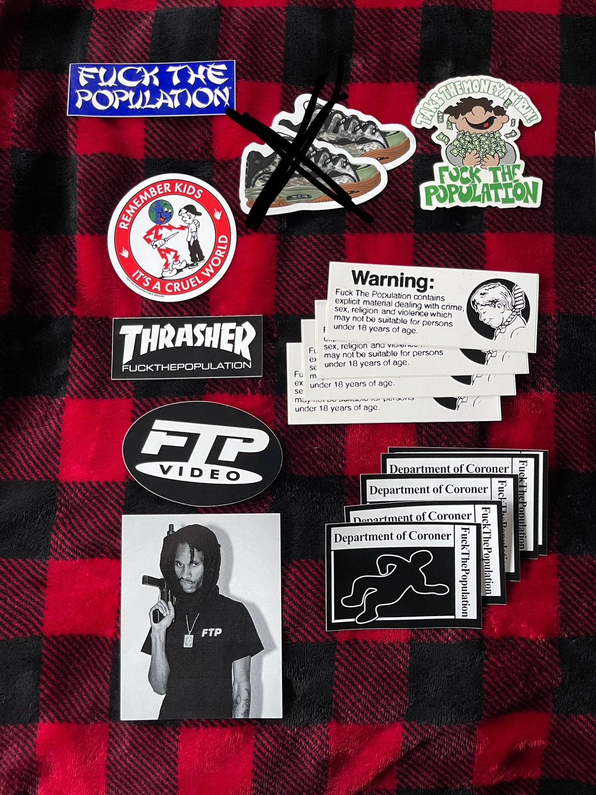 Fuck The Population FTP STICKER LOT Size ONE SIZE - 6 Thumbnail