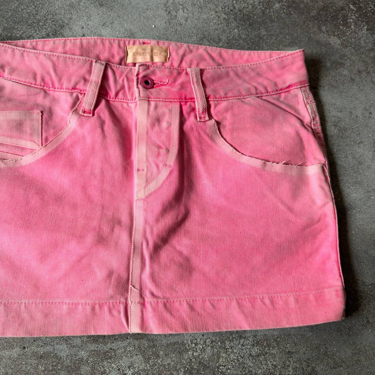 Diesel Y2K Diesel Vintage Pink Washed Mini Skirt Size 28" / US 6 / IT 42 - 4 Thumbnail