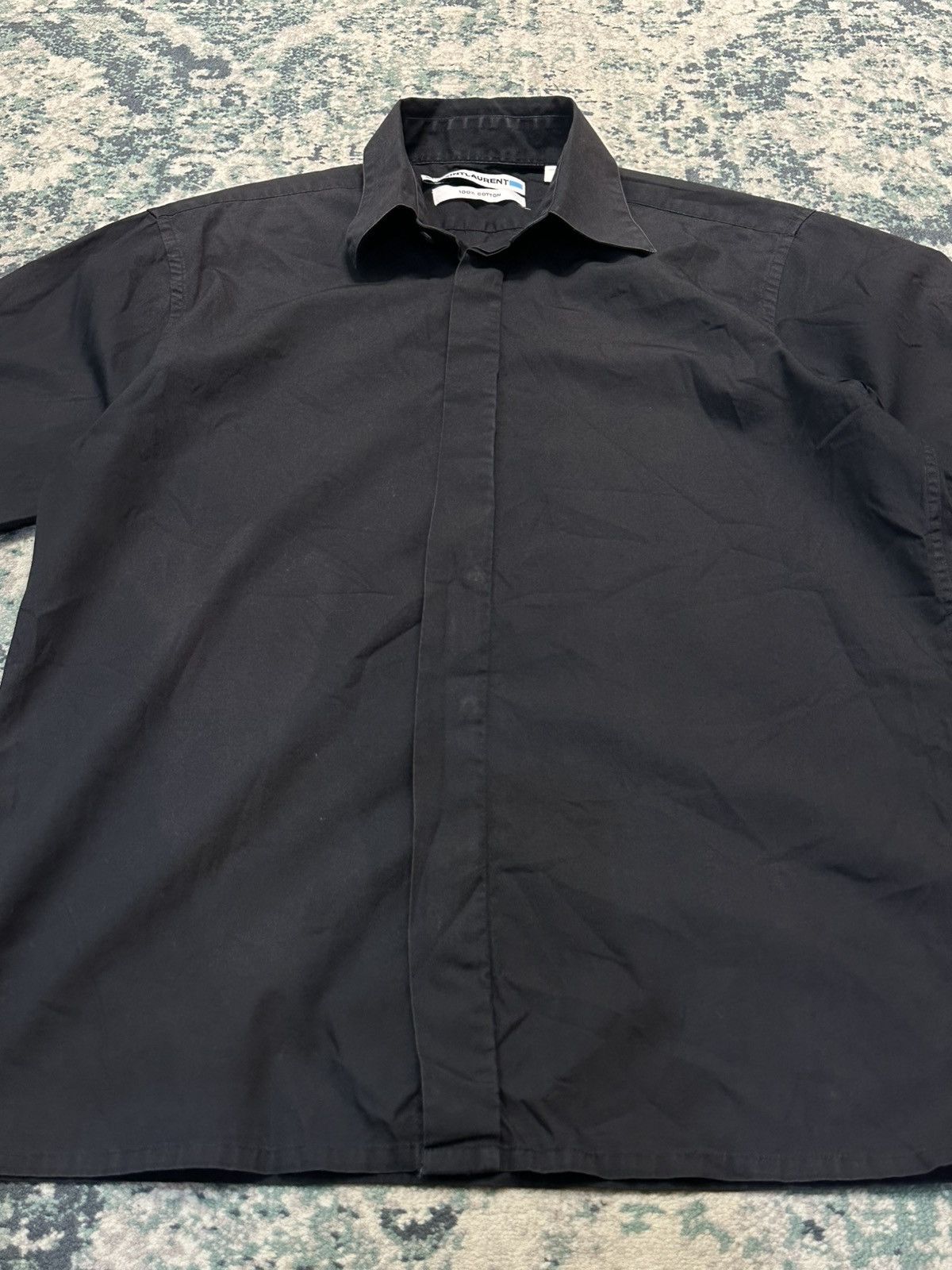 Saint Laurent Paris Saint Laurent Paris Poplin Black Shirt Size US M / EU 48-50 / 2 - 14 Thumbnail