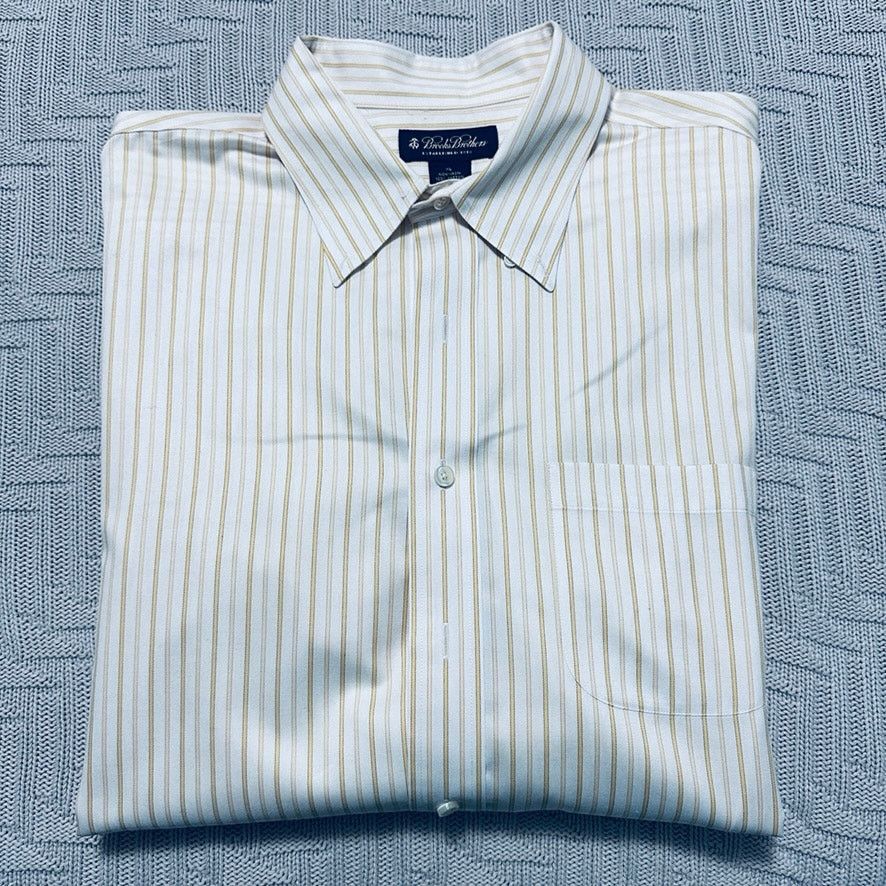 Brooks Brothers Brooks Brothers yellow striped button down Size US XL / EU 56 / 4 - 1 Thumbnail