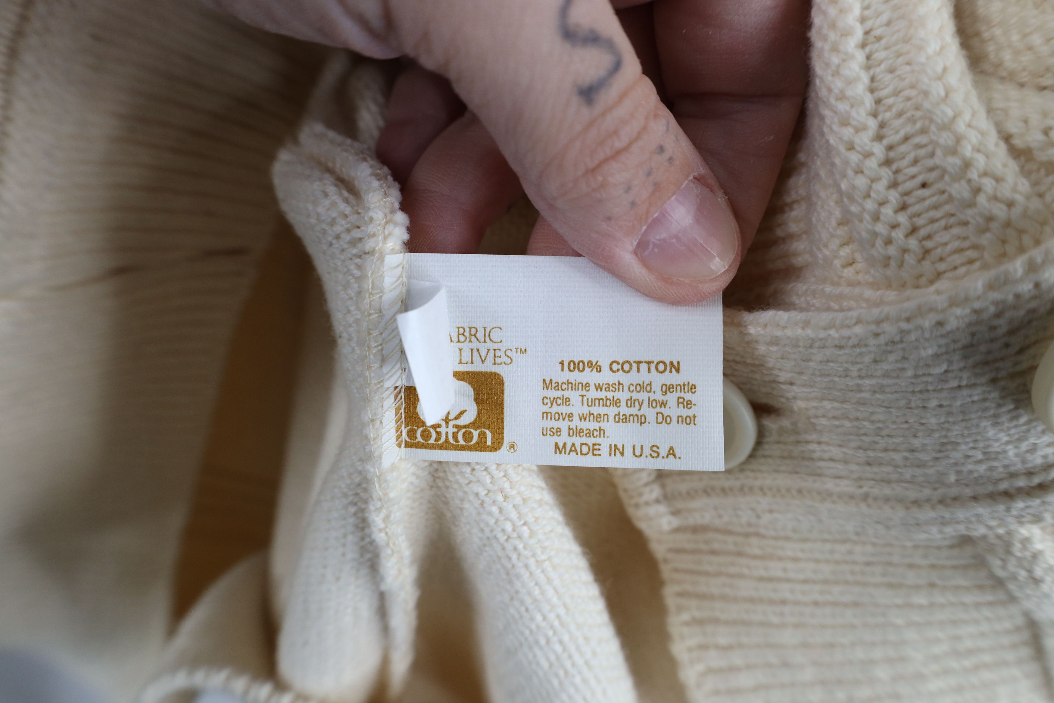 Vintage Vintage 90s Golf Ribbed Knit Cardigan Sweater Cream USA Size US XL / EU 56 / 4 - 11 Thumbnail