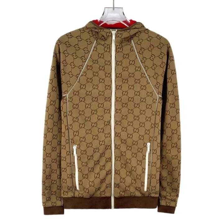 Gucci Gucci Brown Logo Jacquard Hooded Zip Jacket Size US S / EU 44-46 / 1 - 1 Thumbnail
