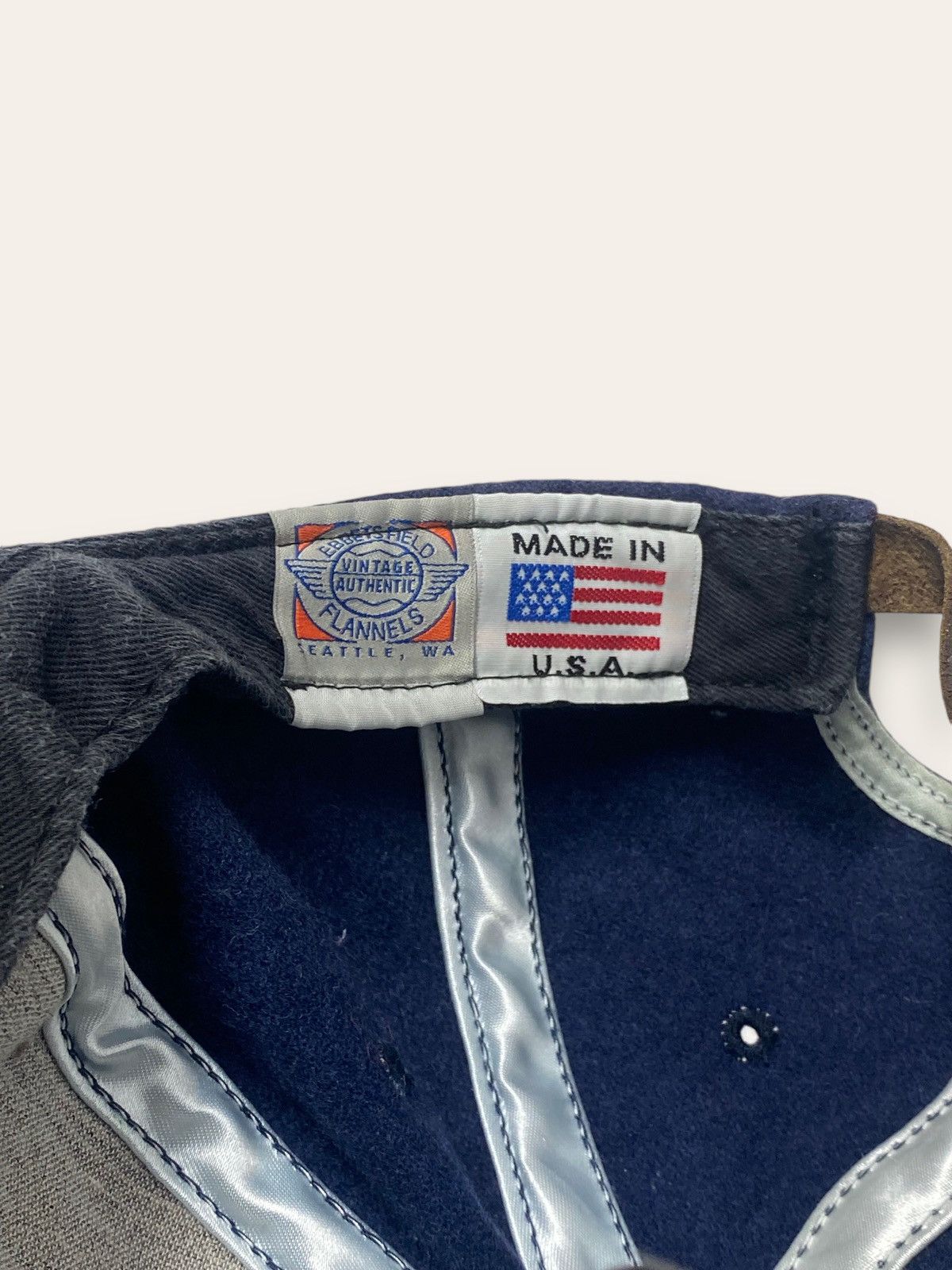 Hat Club 90s Vintage NEW YORK Navy Wool Cap Leather Belt Made in Usa Size ONE SIZE - 5 Thumbnail