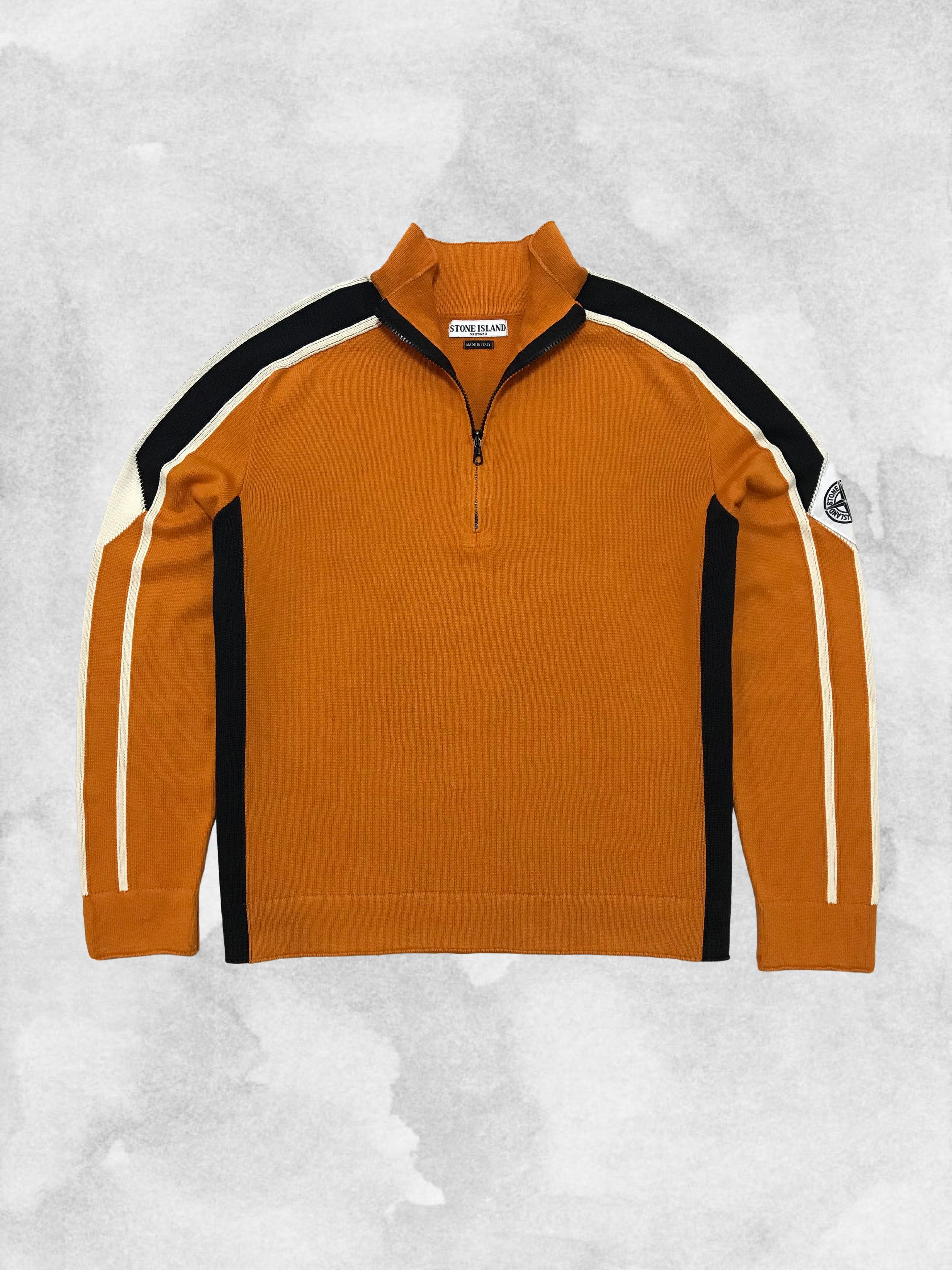 Stone Island STONE ISLAND Vintage Sweater Knit Half Zip Pullover 90s RARE Size US L / EU 52-54 / 3 - 1 Thumbnail