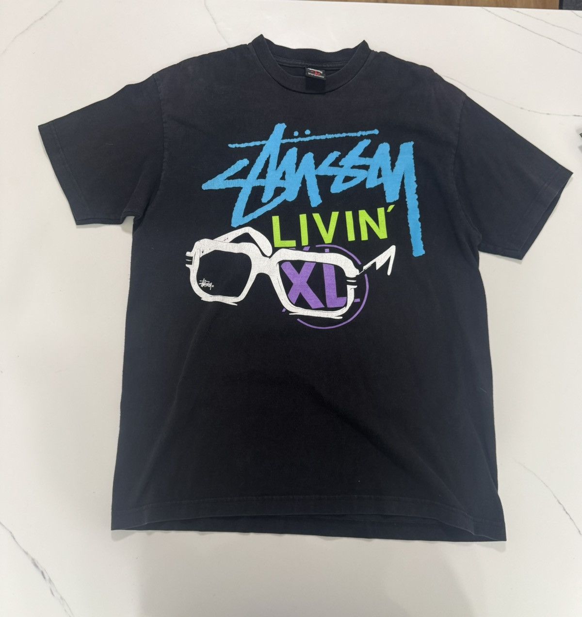 Stussy Vintage Stüssy “Livin’ XL” graphic tee 🌴 Size US L / EU 52-54 / 3 - 1 Thumbnail