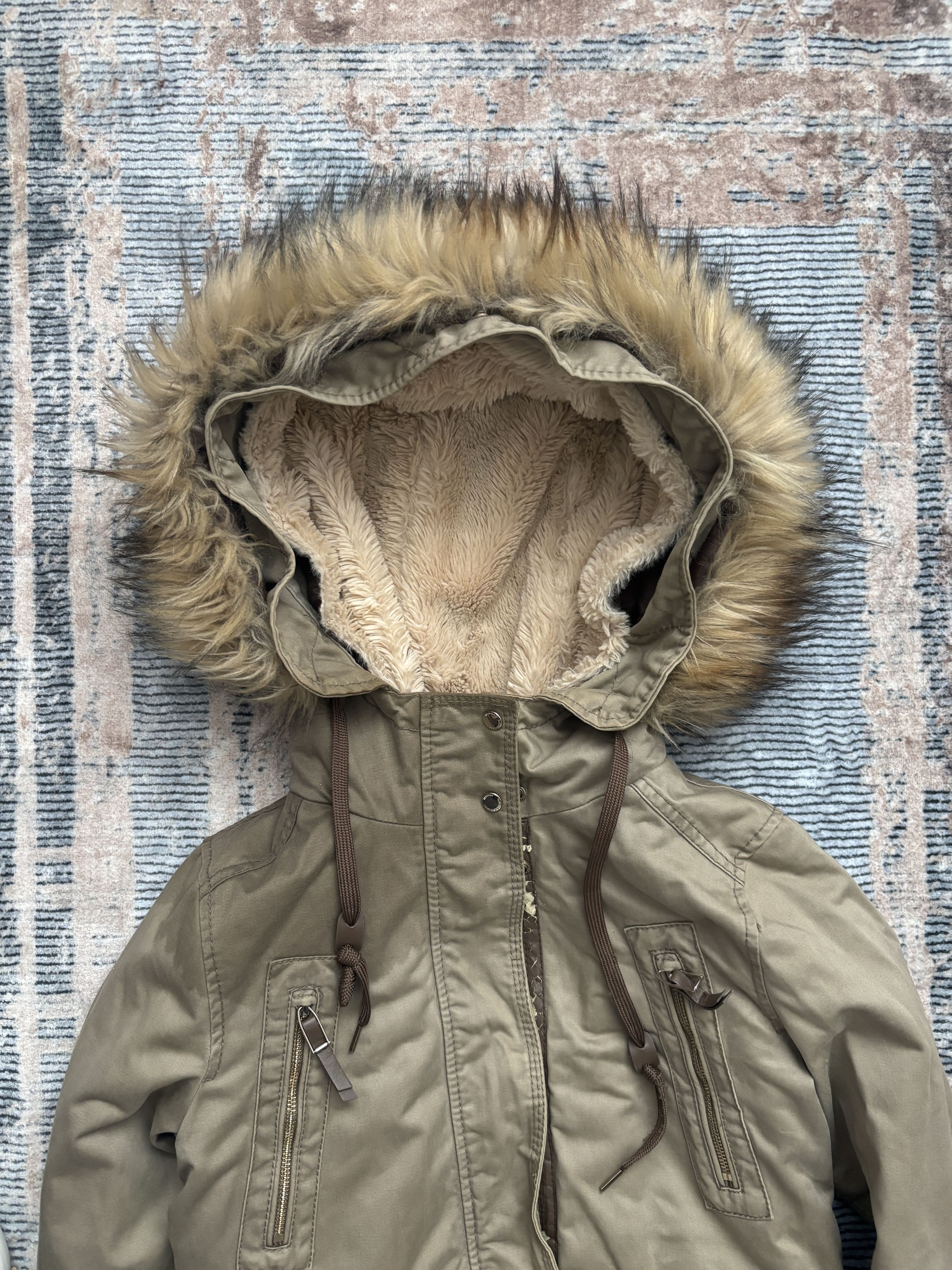 If Six Was Nine Vintage Khaki Parka Jacket Fur Hood Military Style Size XS Size XS / US 0-2 / IT 36-38 - 2 Thumbnail