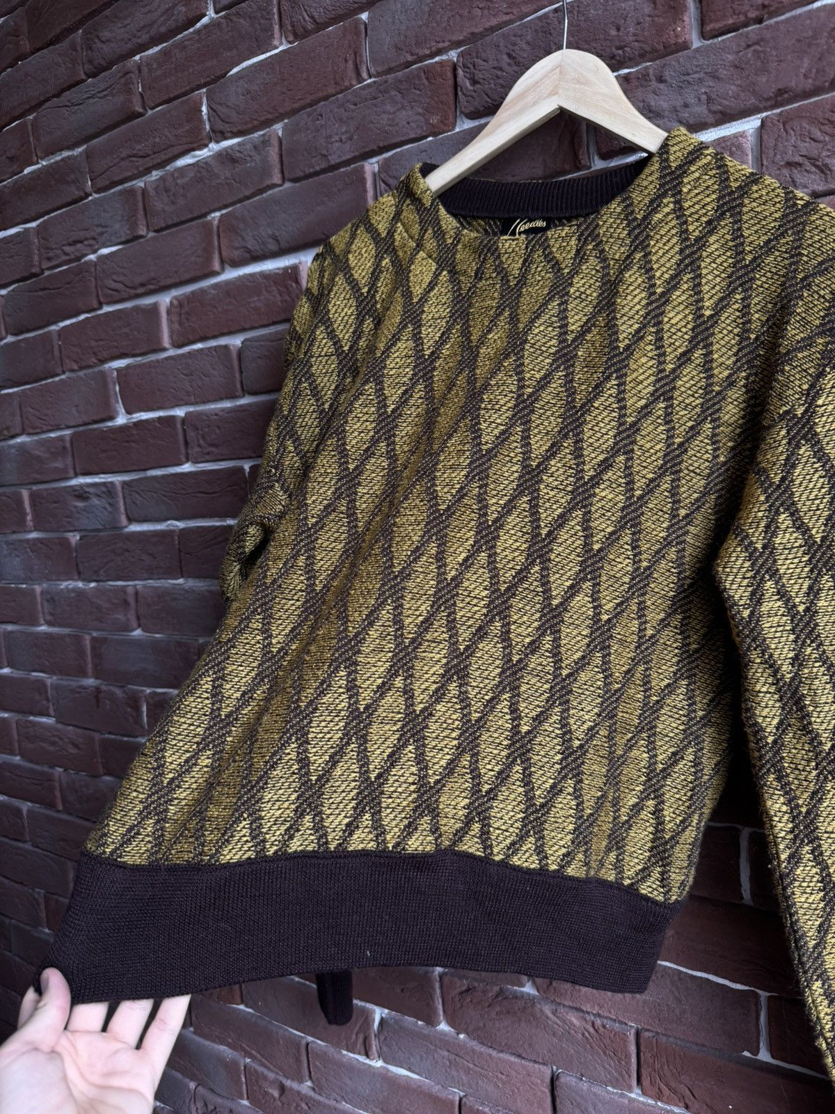 Flannel × Japanese Brand × Needles Needles Cable Knit Yellow Cropped Boxy Japanese Sweater Size US XS / EU 42 / 0 - 9 Thumbnail