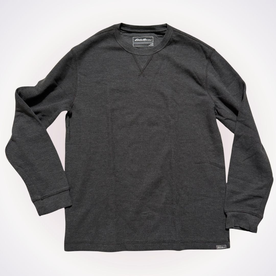 Eddie Bauer Eddie Bauer Black Waffle Knit Long Sleeve Shirt | Sz M Size US M / EU 48-50 / 2 - 1 Thumbnail