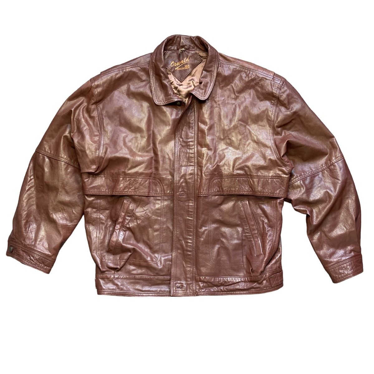 Japanese Brand × Vintage Leather brown opium bomber jacket Size US XL / EU 56 / 4 - 1 Thumbnail