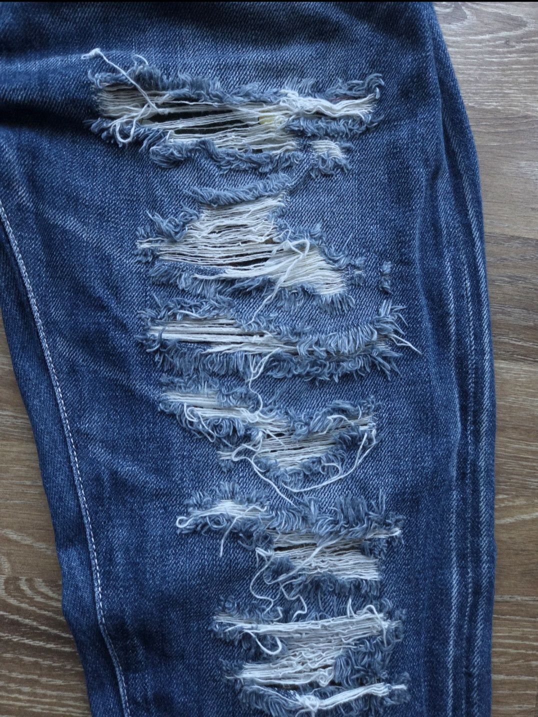 Japanese Brand Distressed Ripped Off RCWB Rodeo Crowns Red Selvedge Denim Size US 30 / EU 46 - 10 Thumbnail