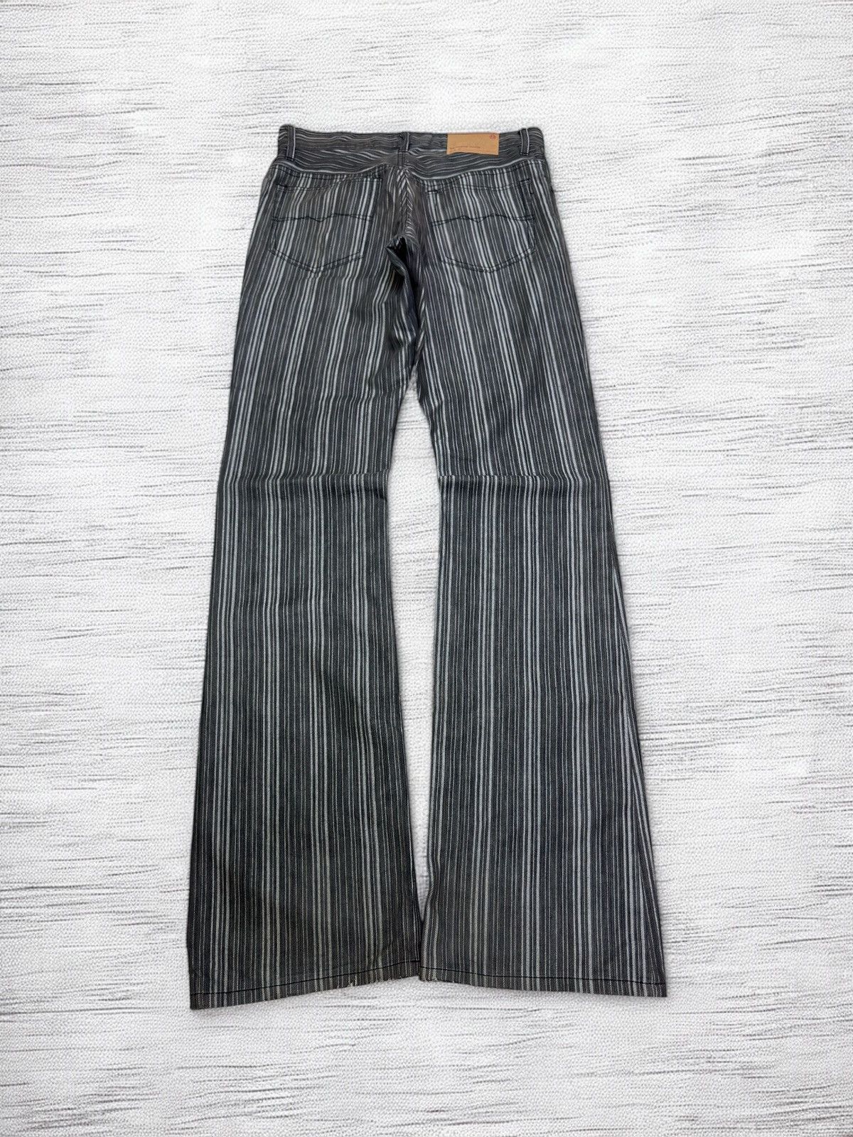 Japanese Brand Mk Homme Grey Striped Jeans Slight Flare Vintage Fit Size US 28 / EU 44 - 2 Thumbnail