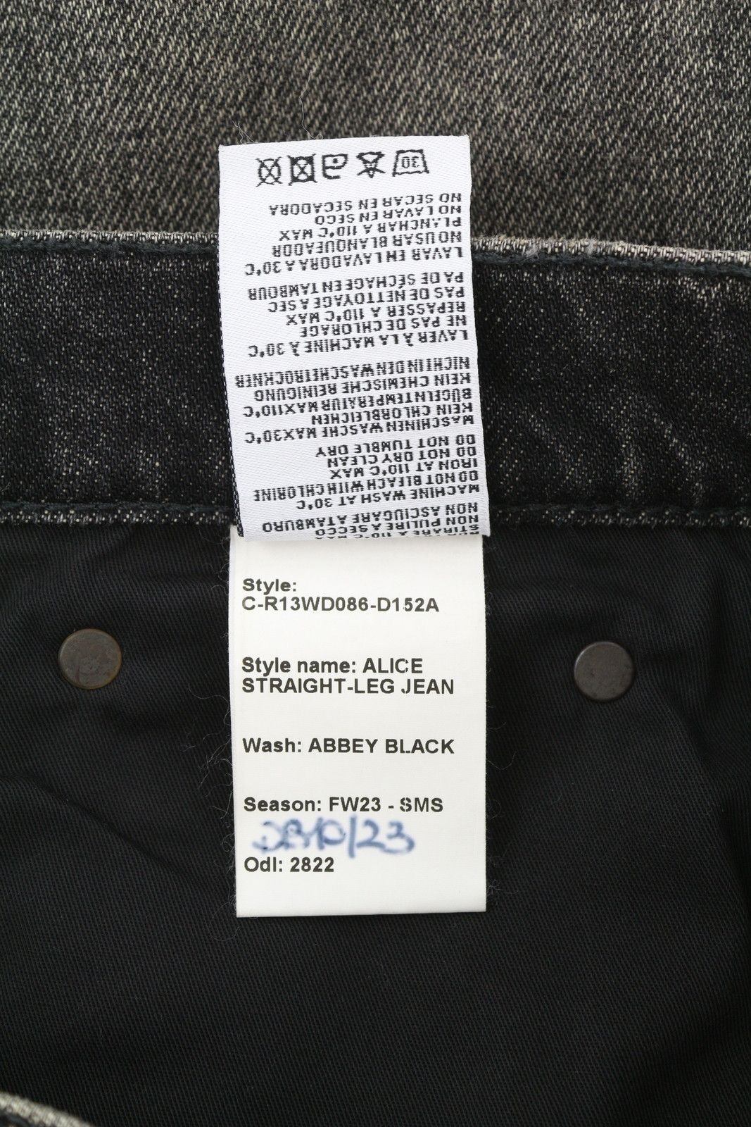 R13 ALICE STRAIGHT LEG 27 Abbey Black Faded Denim Jeans 86204 Size 27" / US 4 / IT 40 - 9 Thumbnail