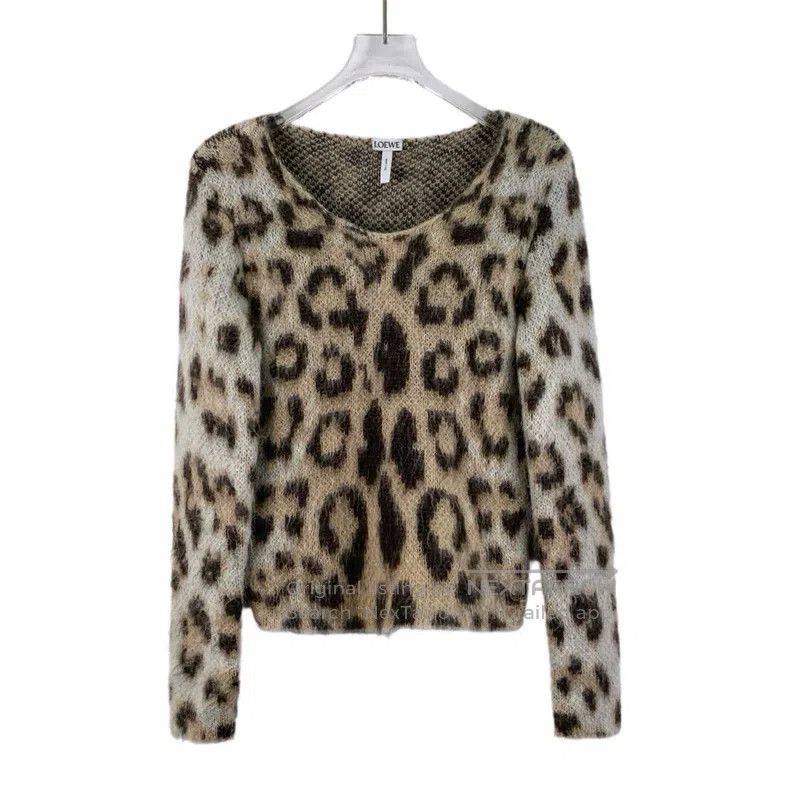 Loewe Loewe Brown Animal Print Mohair Knitted Sweater Size XS / US 0-2 / IT 36-38 - 1 Thumbnail