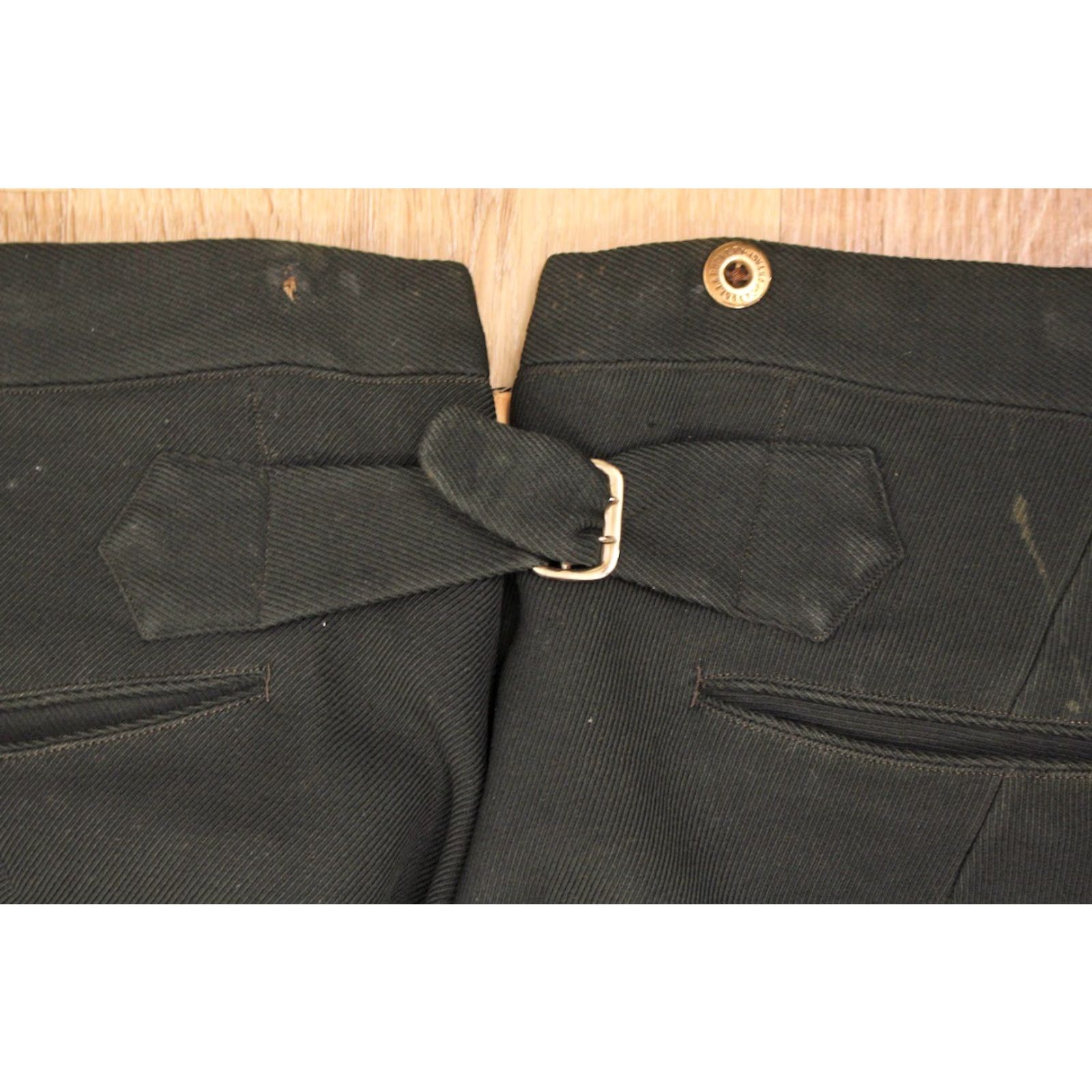 Vintage VINTAGE Men's VTG Early 1900s Buckleback Dark Green Wool Pants 32x33 Edwardian Wool Mens Size US 32 / EU 48 - 6 Thumbnail