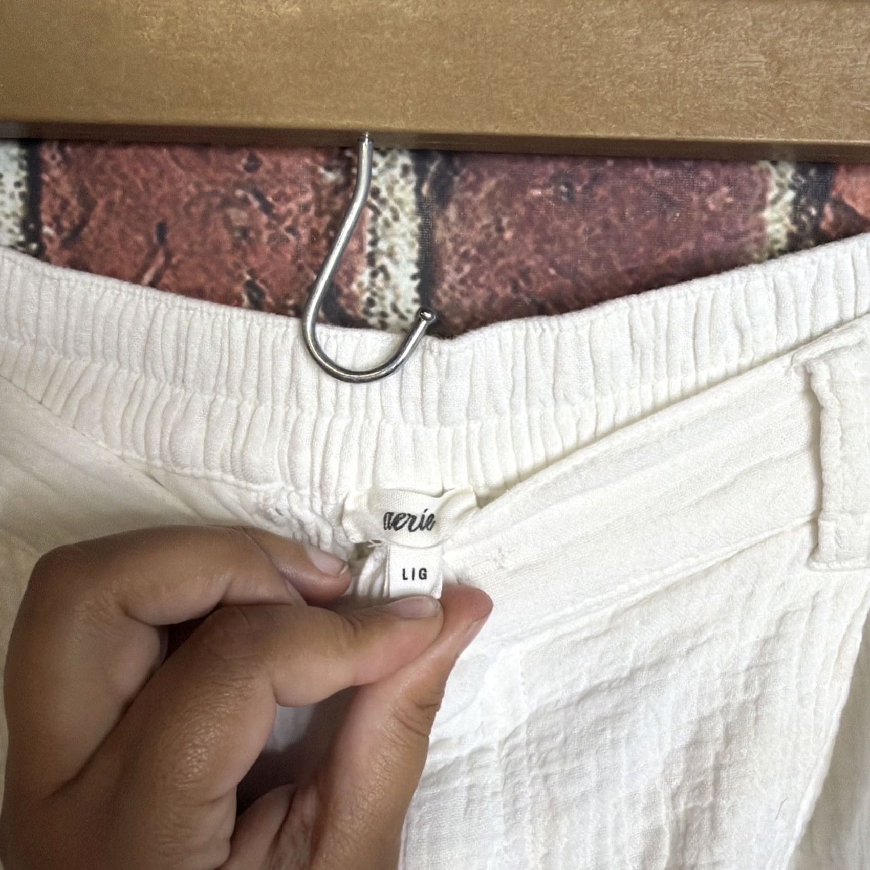 Vintage Aerie White Womens Gauze Cotton Shorts Large Button Close Size 36" / US 14 / IT 50 - 2 Thumbnail