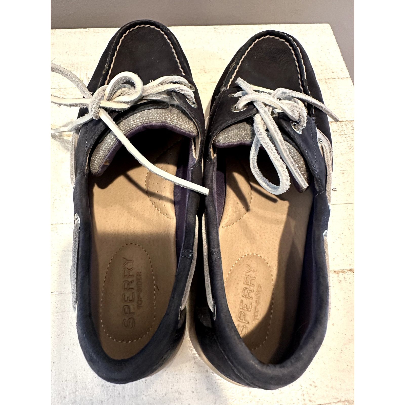 Sperry Sperry Top Sider Kolish Textured Boat Shoe Navy Gray 8M Size US 8 / IT 38 - 8 Thumbnail
