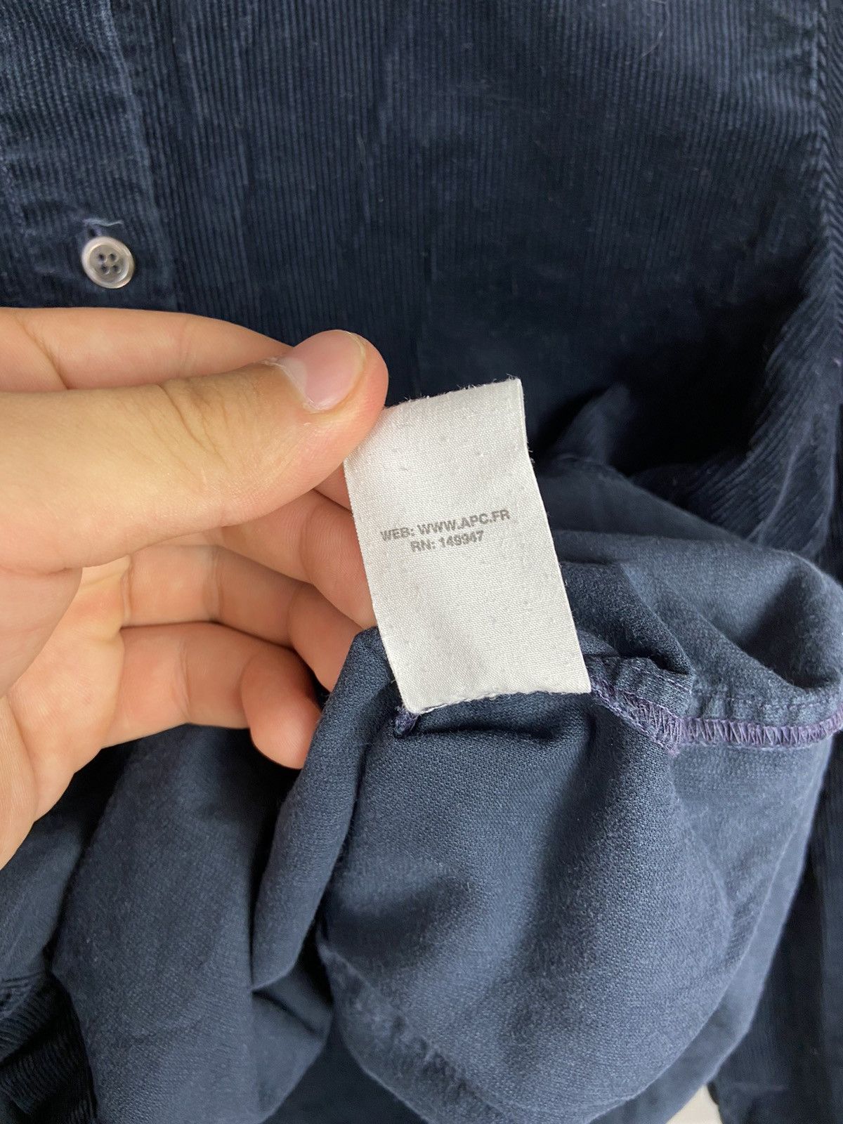 A.P.C. × Designer A.P.C. Navy Blue Corduroy Overshirt Luxury Size US S / EU 44-46 / 1 - 12 Thumbnail