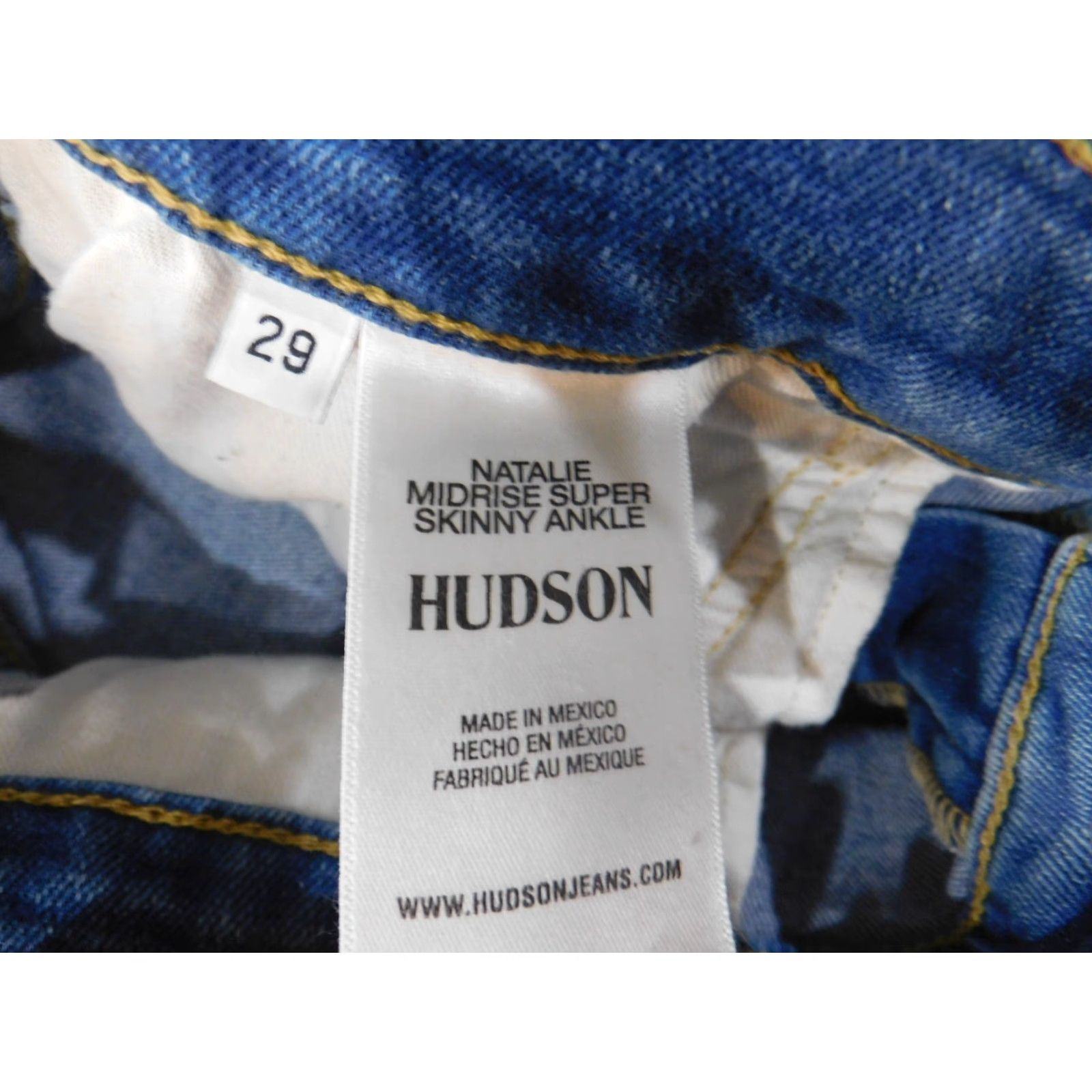Hudson Hudson Jeans Womens 29 Blue Natalie Mid Rise Skinny Ankle Stretch Denim Jeans Size 29" - 6 Thumbnail
