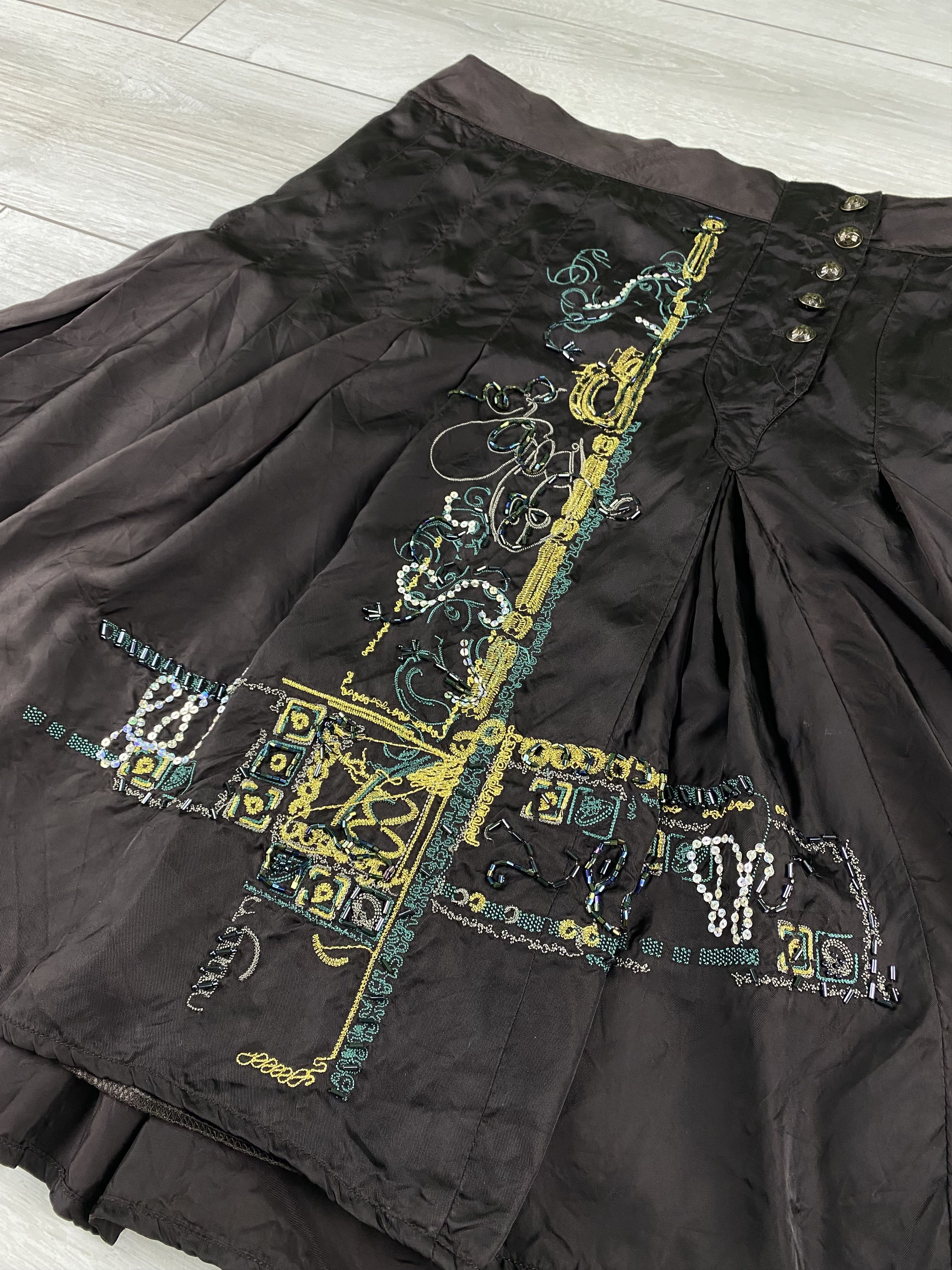Diesel Vintage Diesel skirt in dark brown with a burnt-in pattern Size 26" / US 2 / IT 38 - 3 Thumbnail