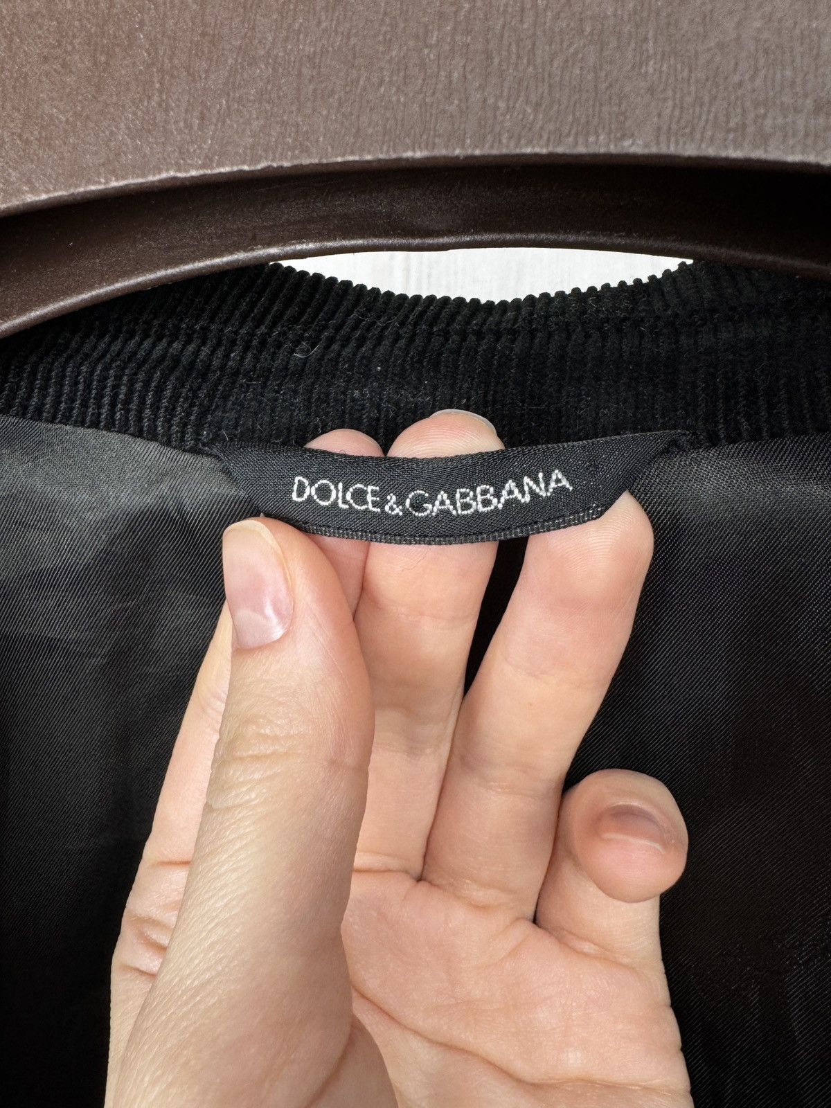 Dolce & Gabbana Dolce & Gabbana black corduroy leather buttons blazer sz 48 Size 38R - 10 Thumbnail