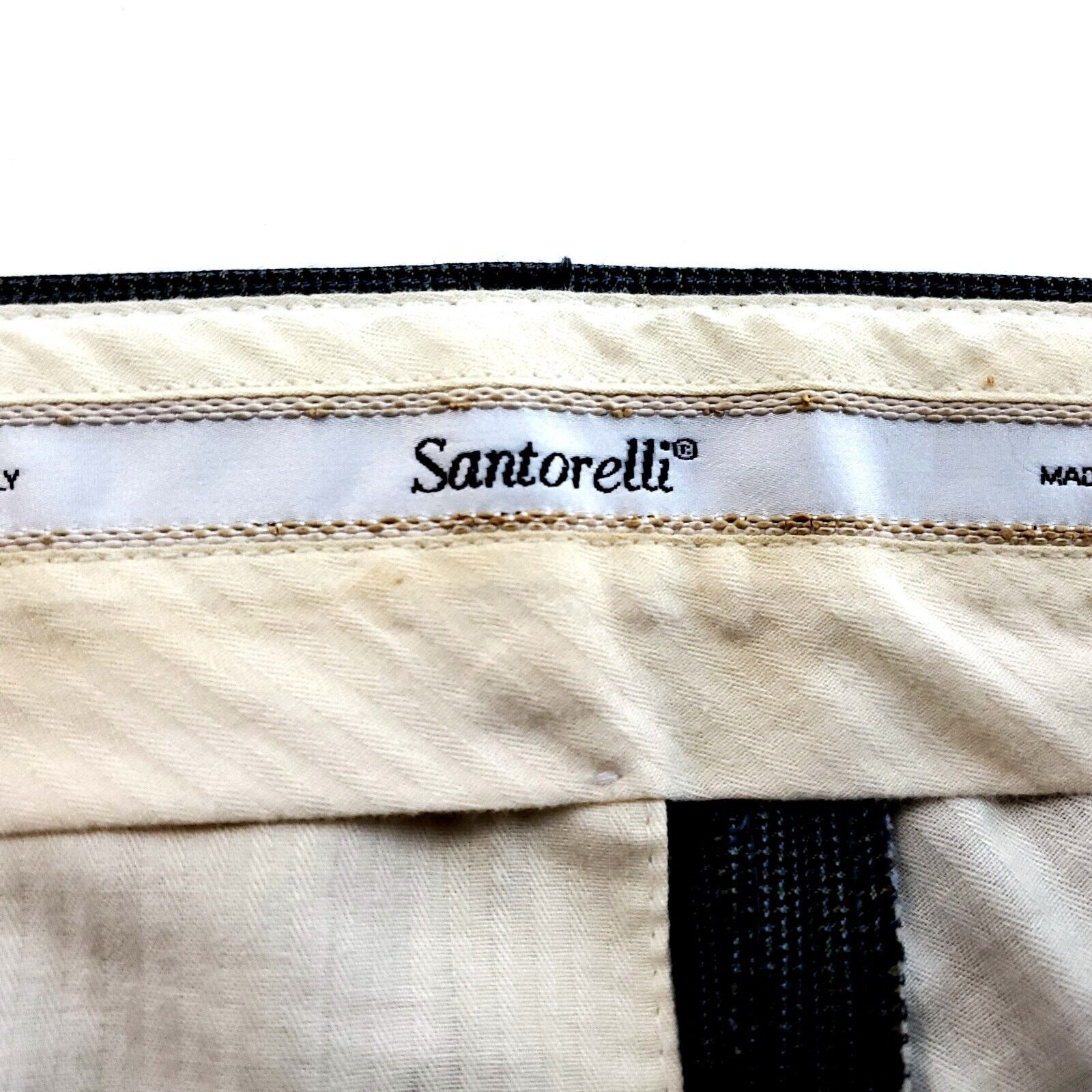 Santorelli Santorelli Luxury Serge Wool Blue Green Basket Weave High Ri Size 36R - 4 Thumbnail