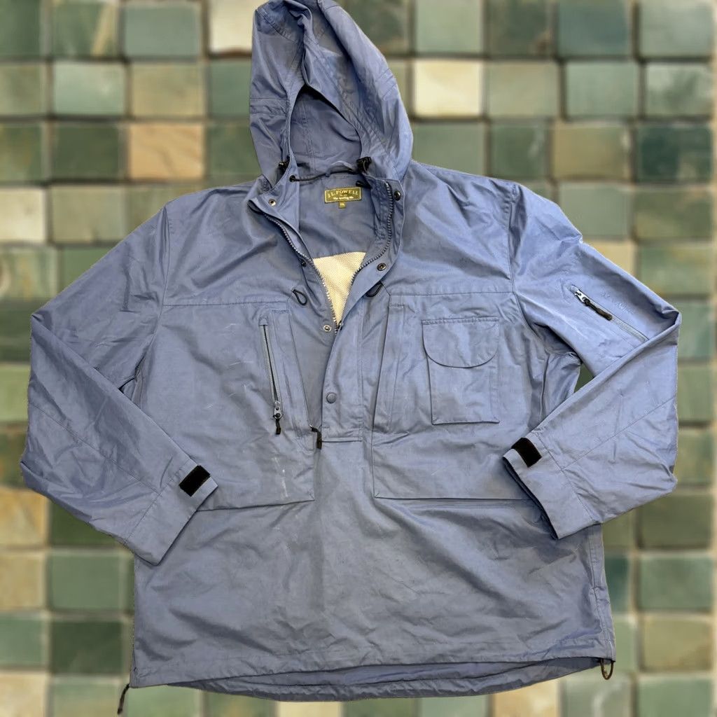 Vintage J L Powell Jacket Hooded Blue Men's XXL Full Zip Rain Size US XXL / EU 58 / 5 - 1 Thumbnail