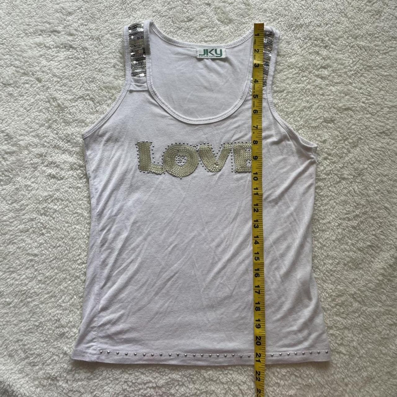 Other 2000s Love sequin embellished white tank top Size M / US 6-8 / IT 42-44 - 8 Thumbnail