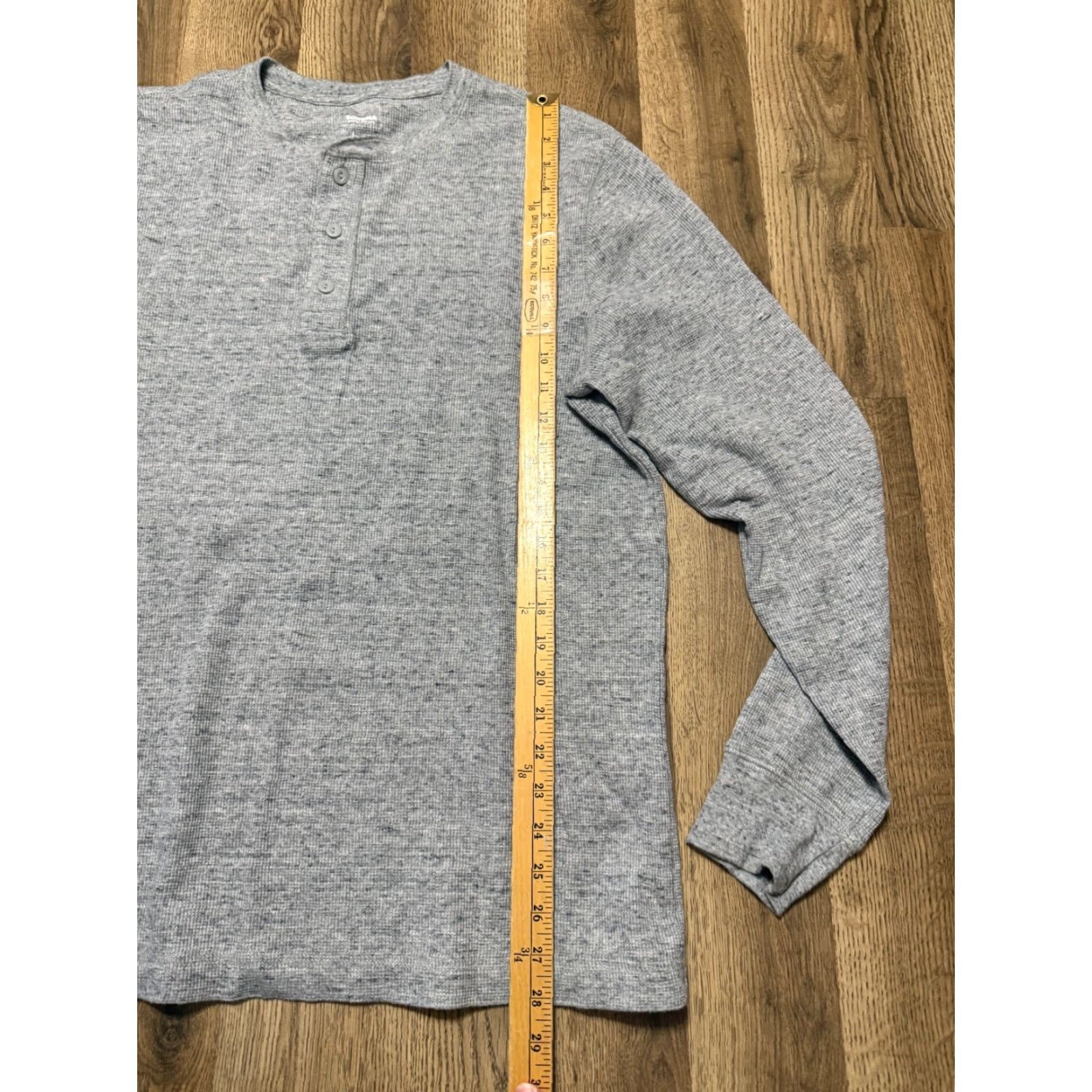 Vintage Sonoma Shirt, Men's Large, Gray, Long Sleeve, Henley, 1/4 Button, T-Shirt, Regular Size L / US 10 / IT 46 - 7 Thumbnail