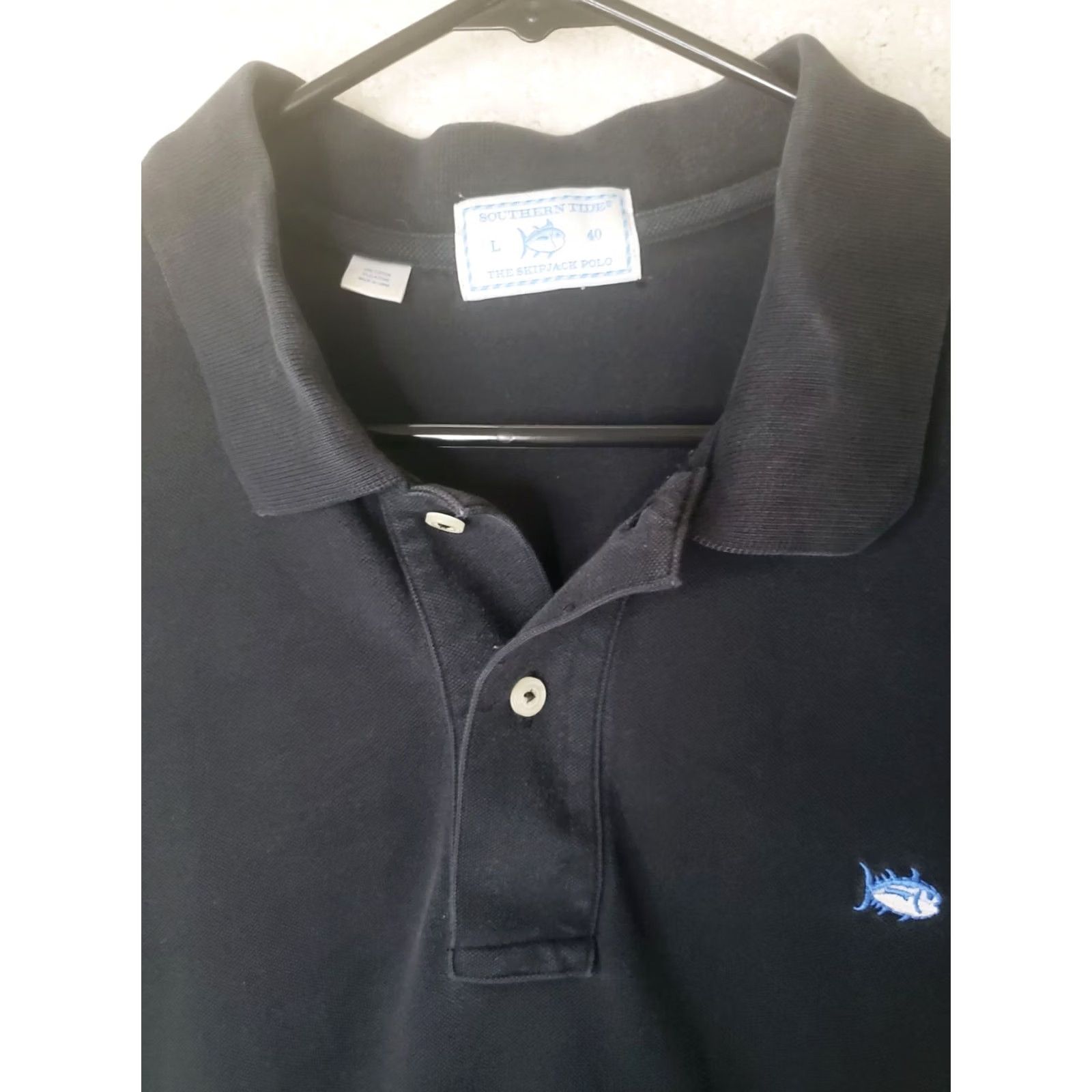 Southern Tide Southern Tide Polo Shirt Mens L Solid Black Short Sleeve With Logo, Golf, Stretch, Quick Dry Size US L / EU 52-54 / 3 - 4 Thumbnail