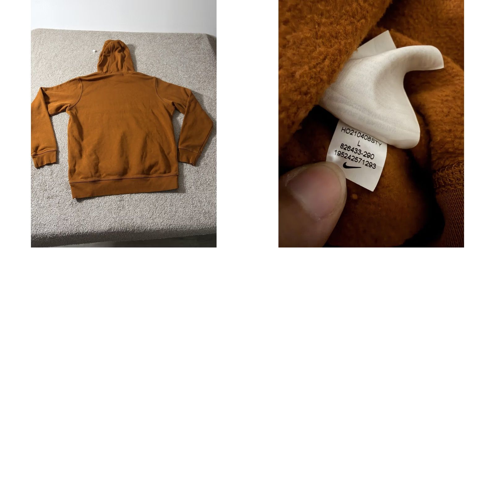 Nike Nike Hoodie Mens Large Orange Fleece Pullover Swoosh Sweatshirt 826433-290 Size US L / EU 52-54 / 3 - 8 Thumbnail