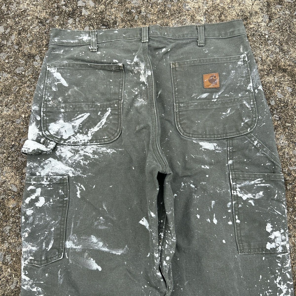 Carhartt Vintage Unique Carhartt Moss Green Paint Splattered Pants Size US 34 / EU 50 - 3 Thumbnail