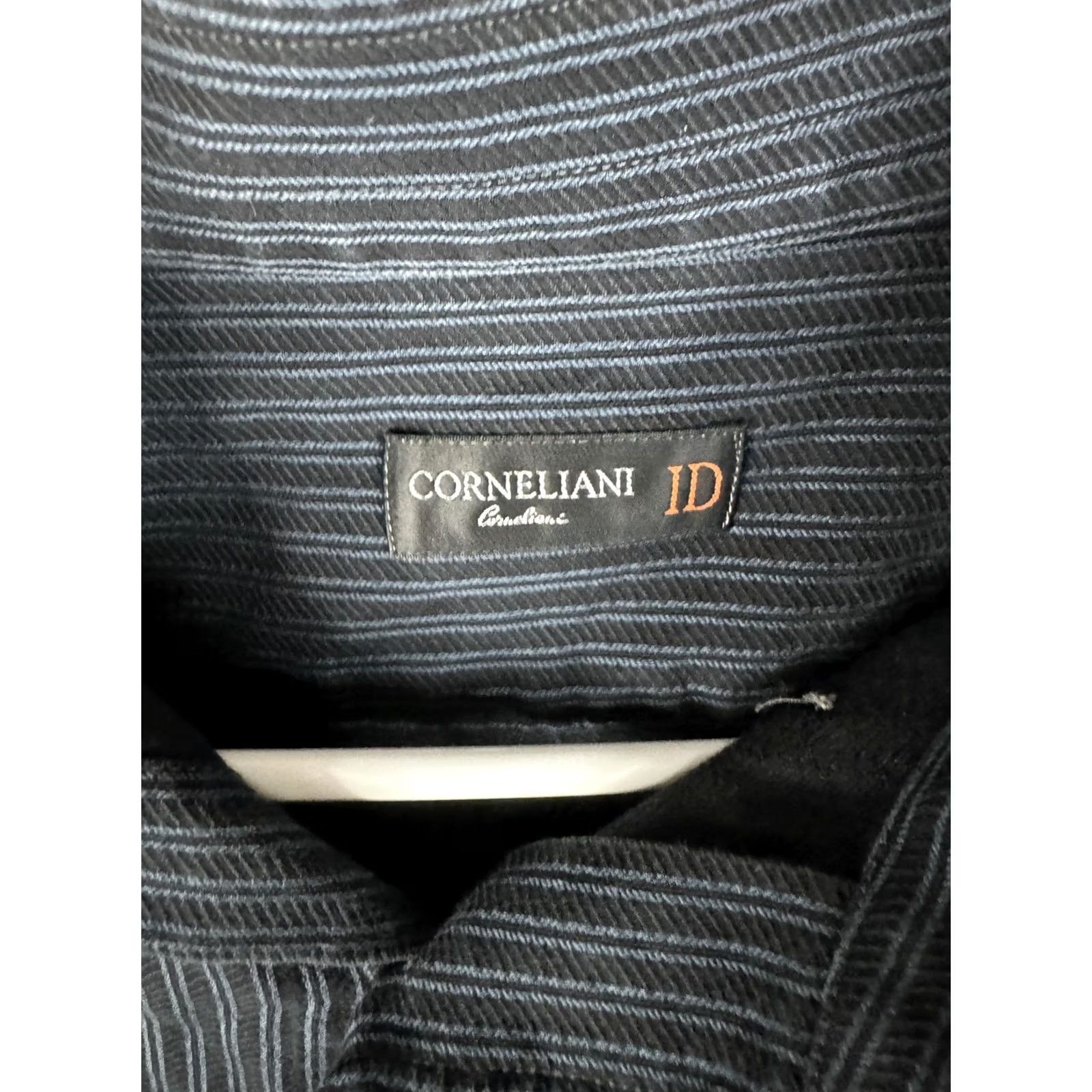 Corneliani Corneliani ID Shirt Mens M Dress Shirt Striped Long Sleeve Blue Black Italy Button Front Collar Size US M / EU 48-50 / 2 - 6 Thumbnail
