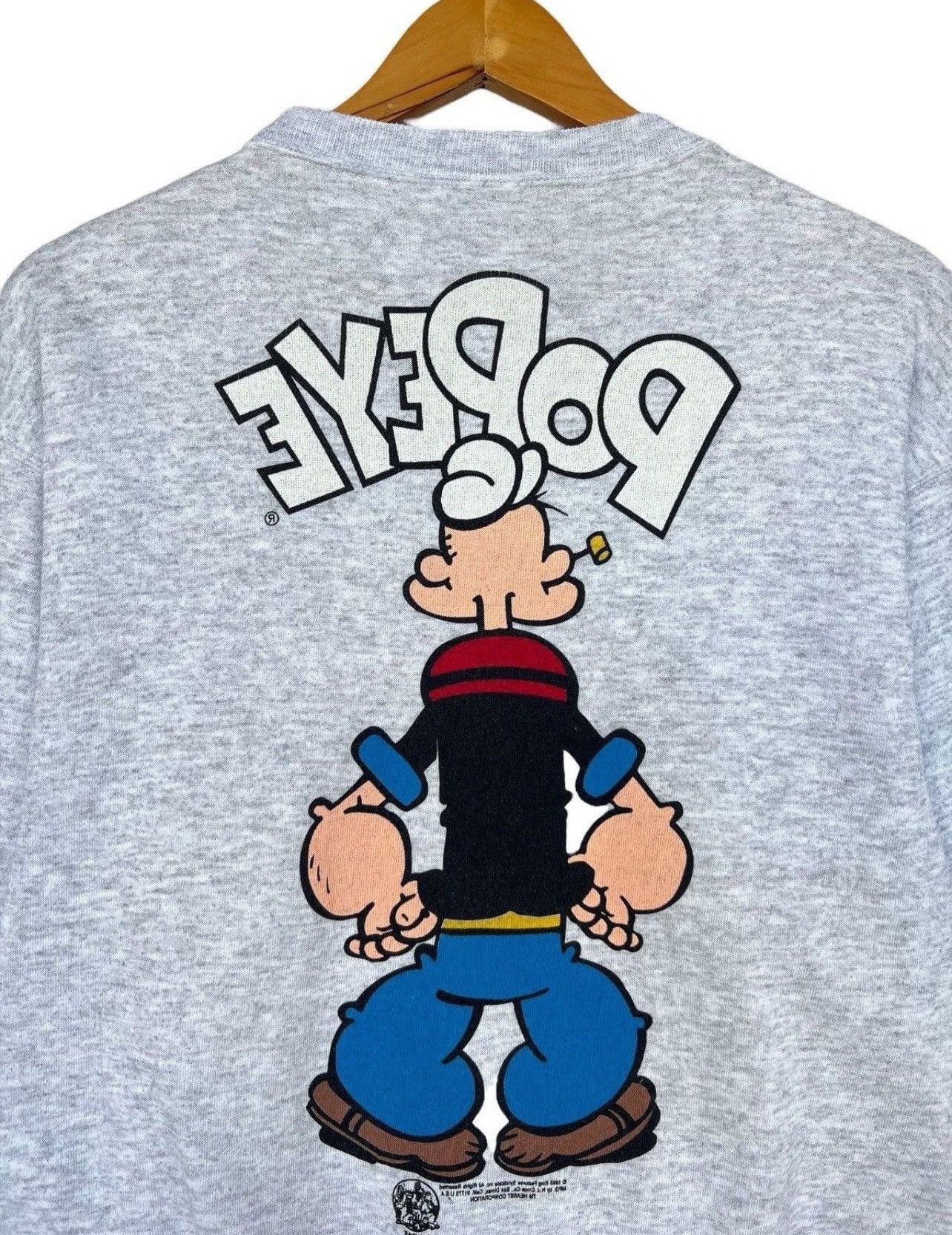 Cartoon Network × Vintage Vintage 90s Popeye Sweater Popeye Crewneck Popeye Sweatshirt Size US L / EU 52-54 / 3 - 12 Thumbnail