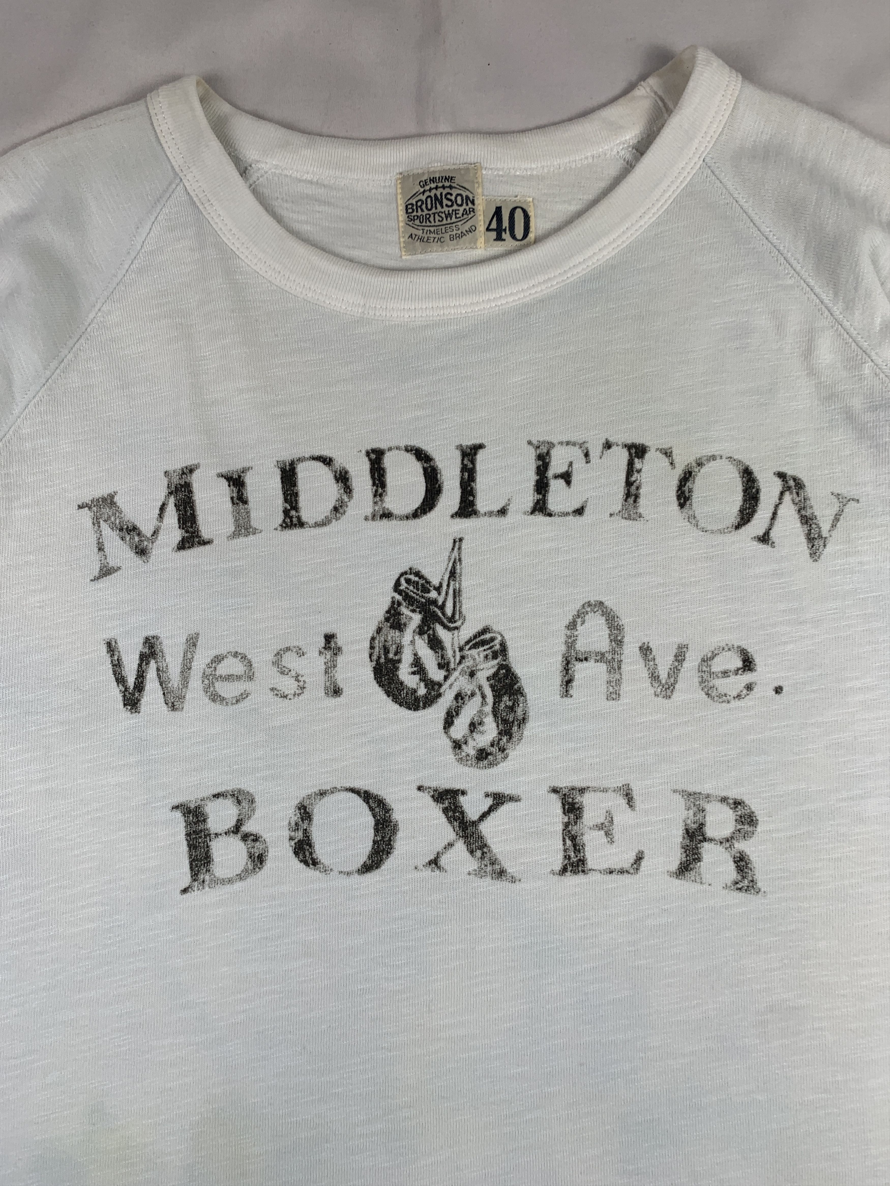 Bronson MFG. CO. Bronson MFG White Boxing Training Sweats Tee (L) Size US L / EU 52-54 / 3 - 3 Thumbnail