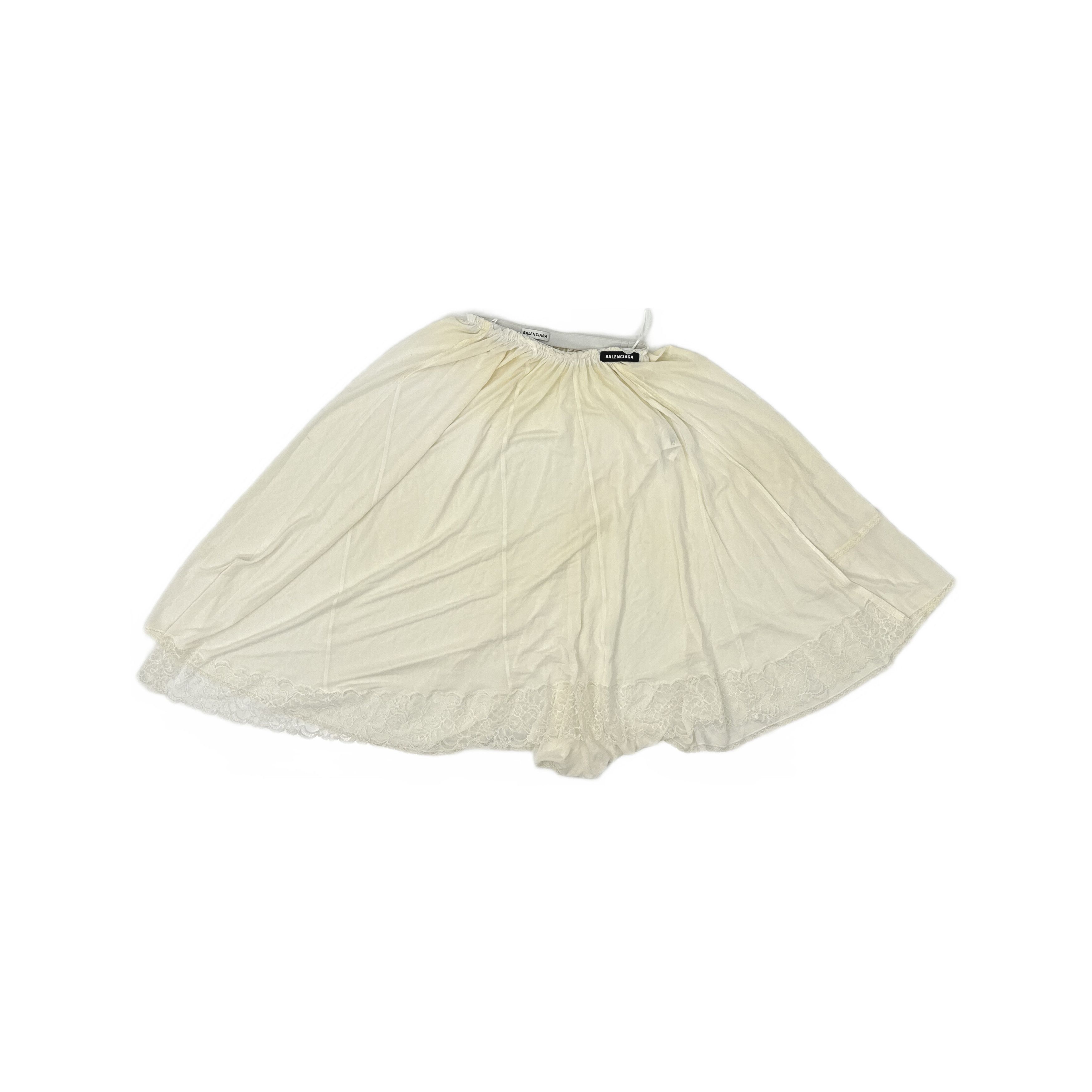 Balenciaga Balenciaga White Lace Trim Skirt Size 34 Size 24" / US 00 / IT 34 - 1 Thumbnail