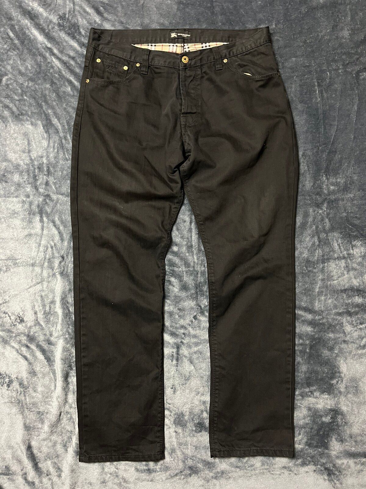 Pre-owned Burberry London Vintage Denim Pants In Black