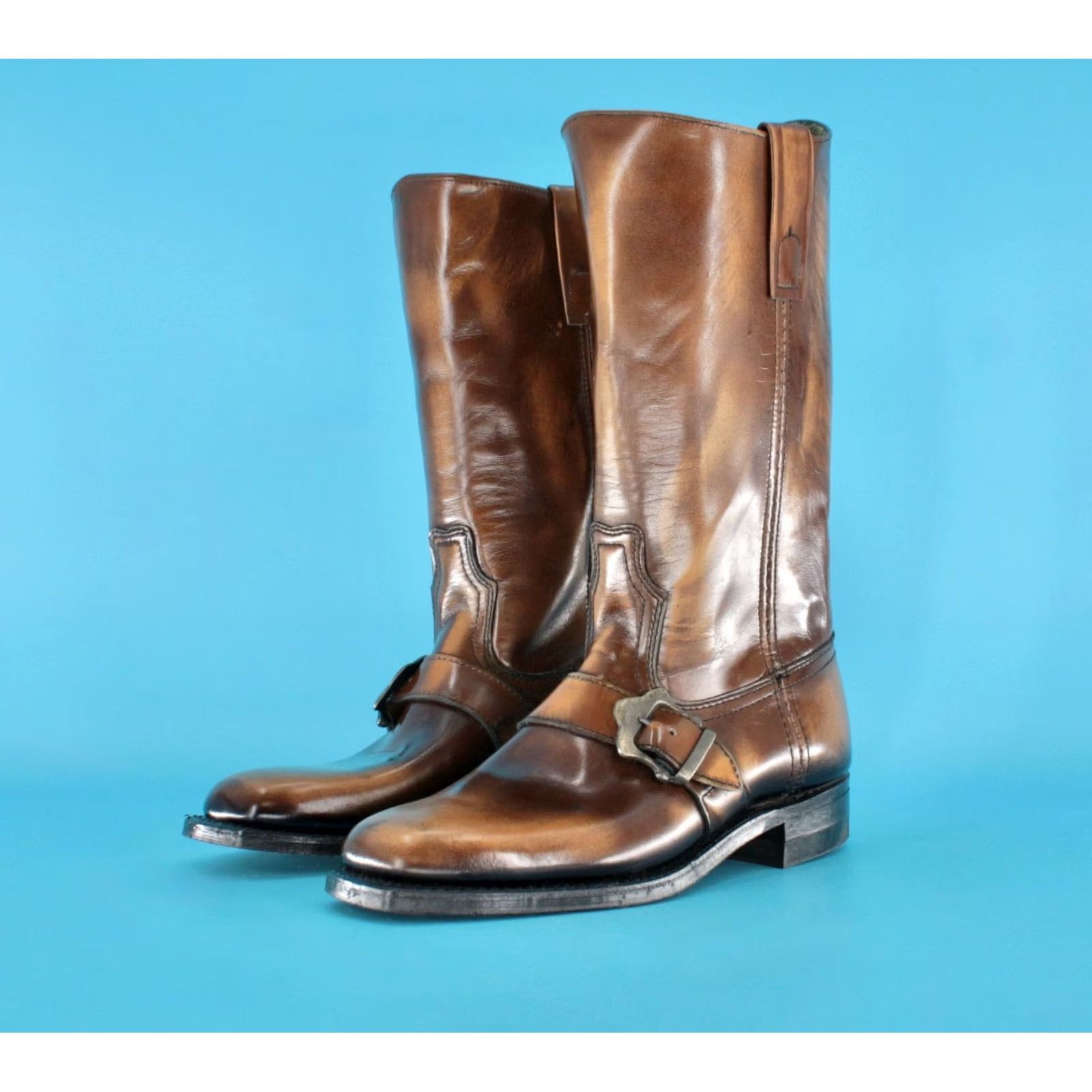 Vintage VINTAGE Texas Boots Brown Sz 6.5 D 70s Engineer Biker Mens Size US 7 / EU 40 - 3 Thumbnail