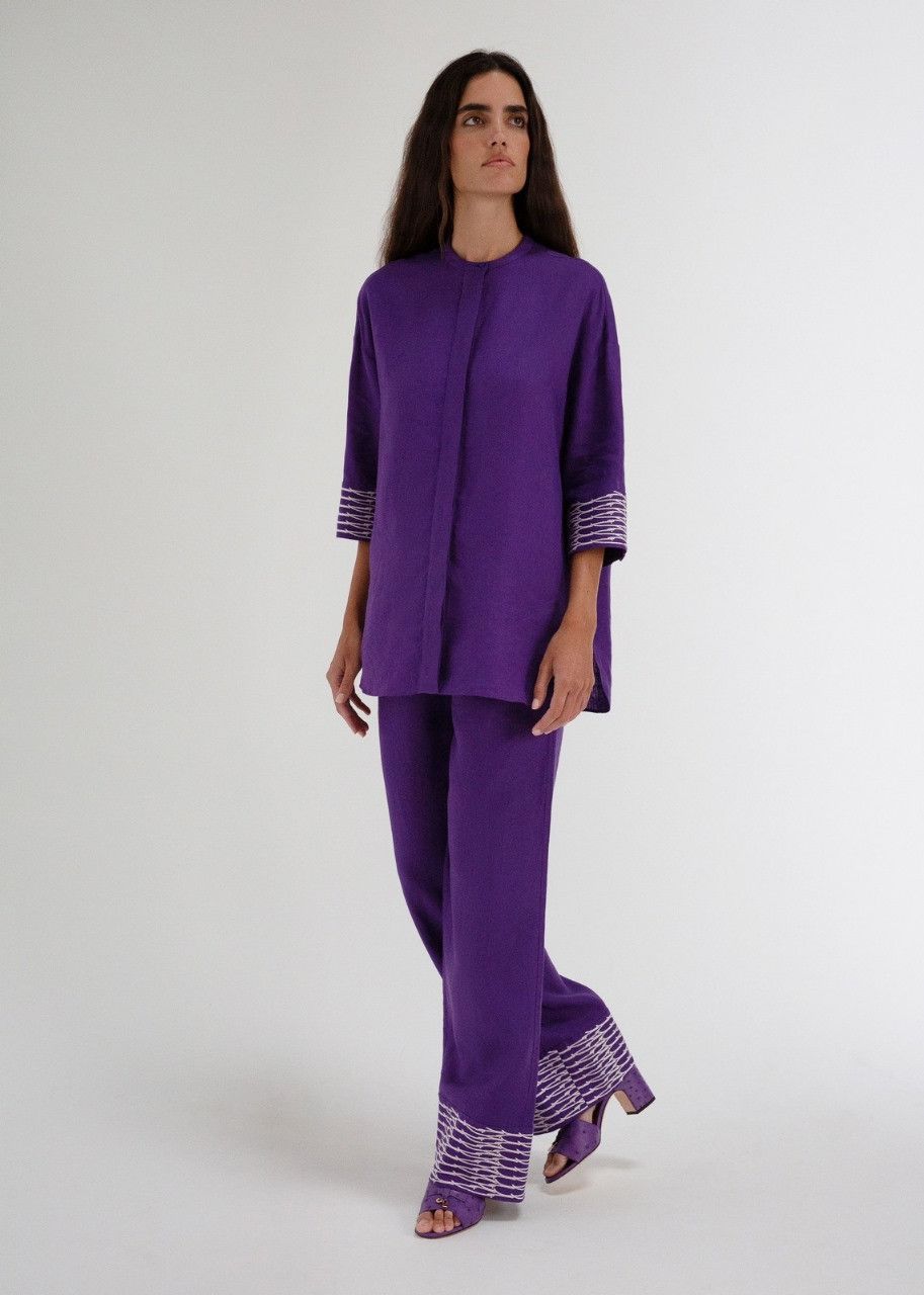 Loro Piana o1srvl11e0524 Shirt in Purple Size S / US 4 / IT 40 - 2 Thumbnail