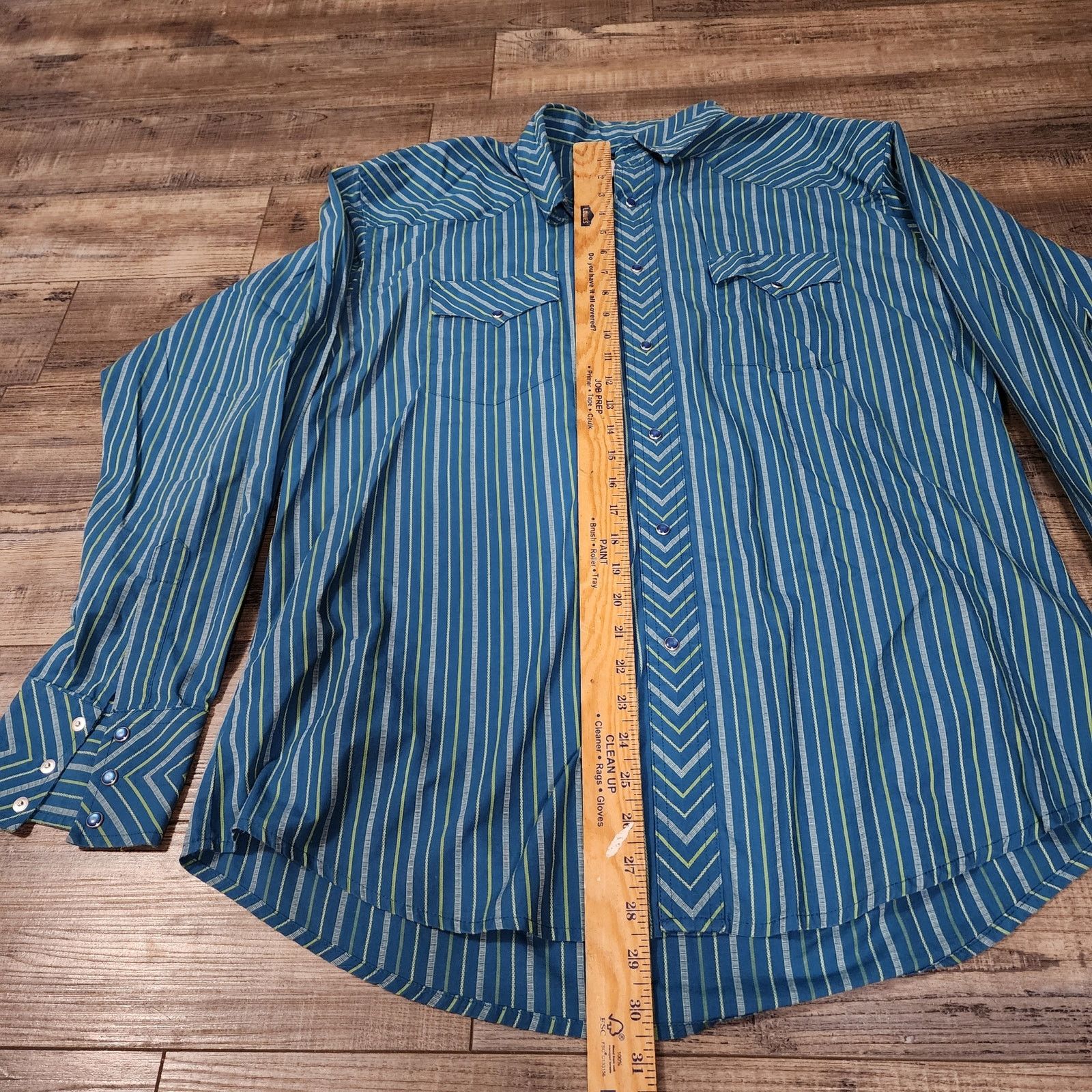 Wrangler Wrangler blue Pearl Snap long sleeve shirt Mens size XL 2237 Size US XL / EU 56 / 4 - 2 Thumbnail