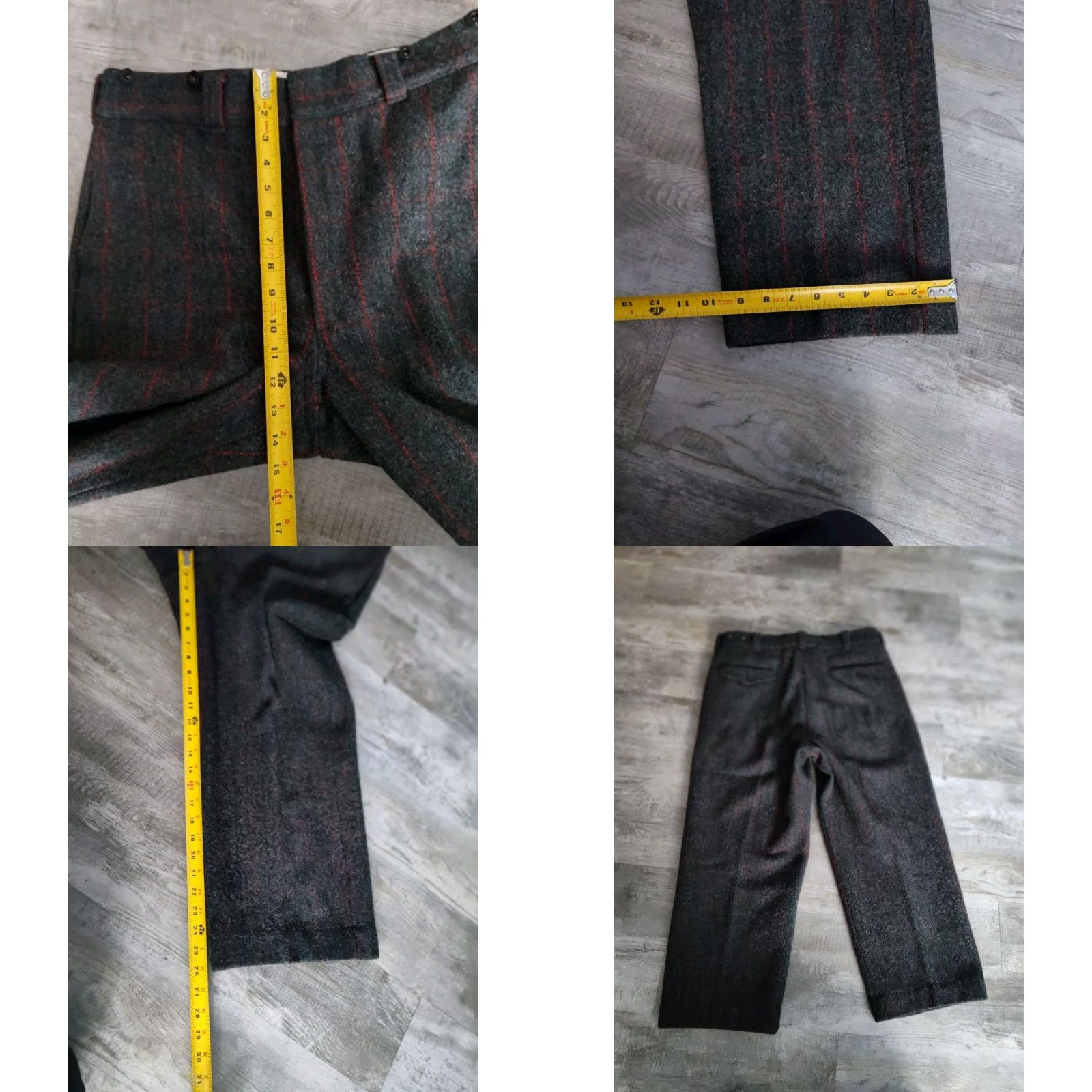 Vintage VTG Woolrich Malone Heavy Wool Hunting Pants Men 36x26 Gray Red Plaid USA Wool 90s Nature Workwear Size US 36 / EU 52 - 9 Thumbnail