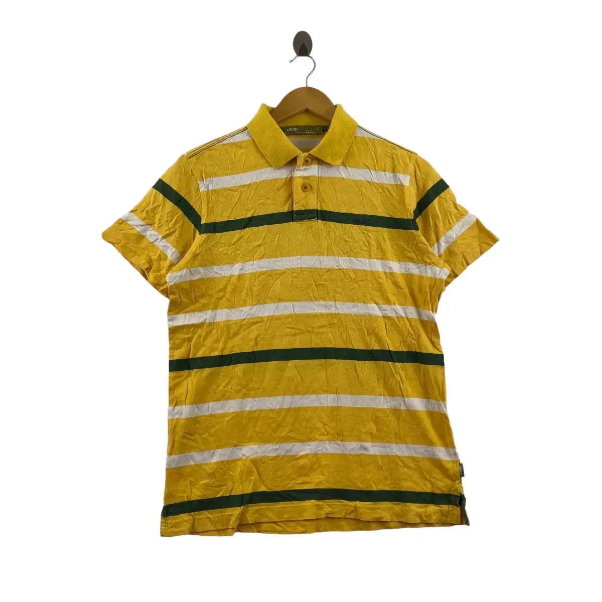 Jeep Vintage JEEP Golf Tennis Striped Yellow Polo Tee Shirt Size US M / EU 48-50 / 2 - 1 Thumbnail