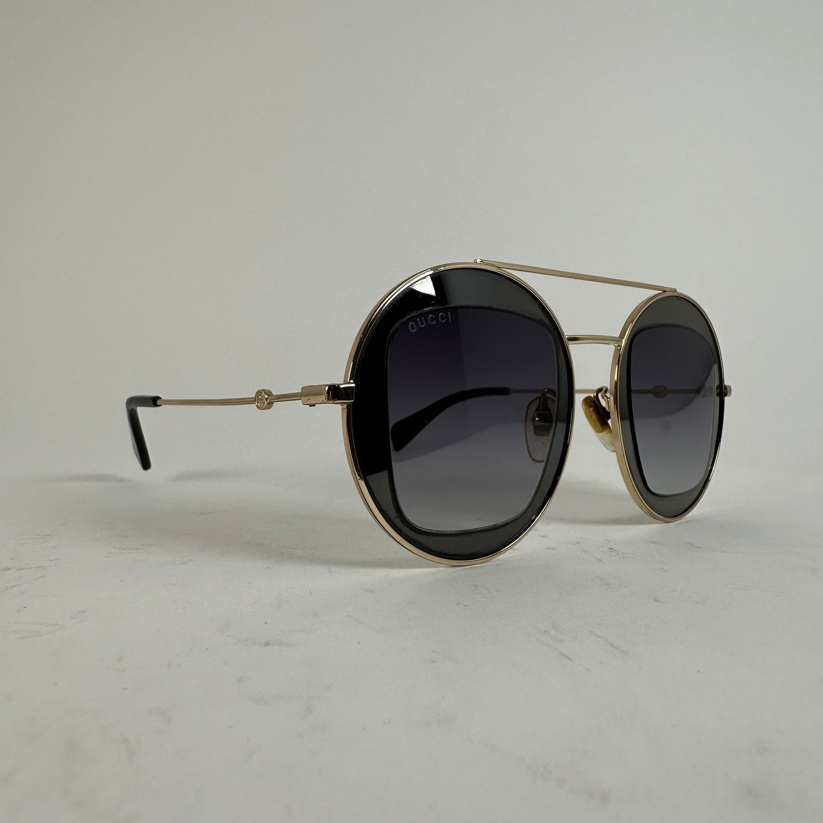 Gucci Gucci Gold Frame Circle Lense Glasses Size ONE SIZE - 1 Thumbnail