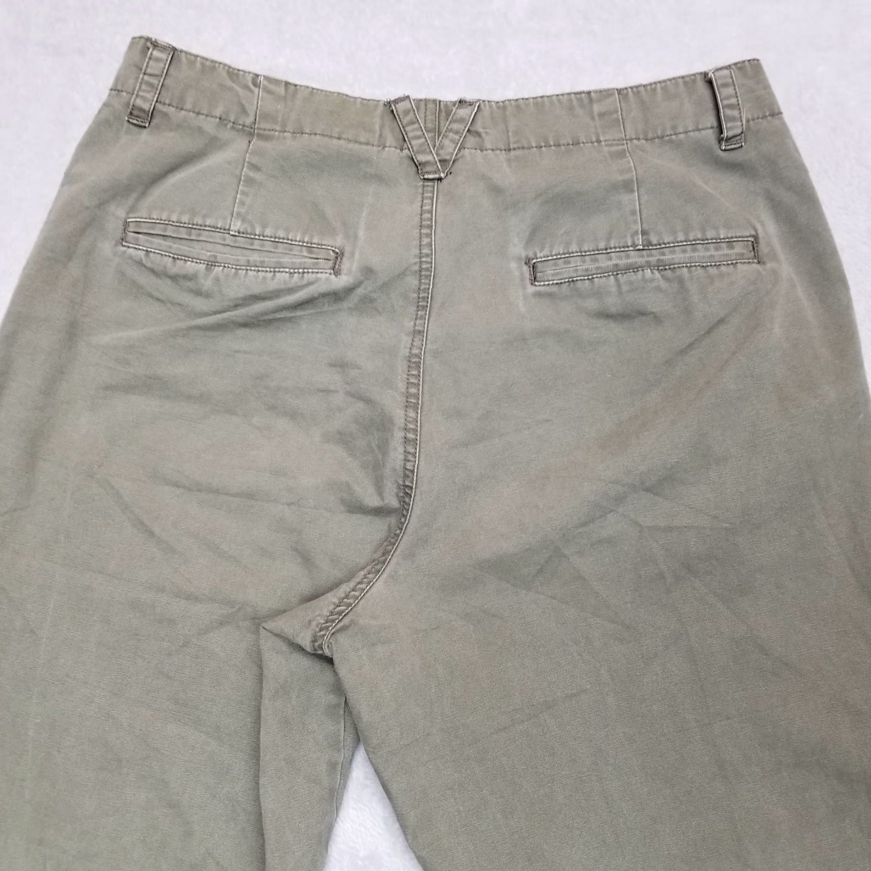 Olive Columbia Pants Womens 10 32x30 Olive Green Twill Flat Front 100% Cotton Hiking Casual Outdoor Size 32" / US 10 / IT 46 - 7 Thumbnail