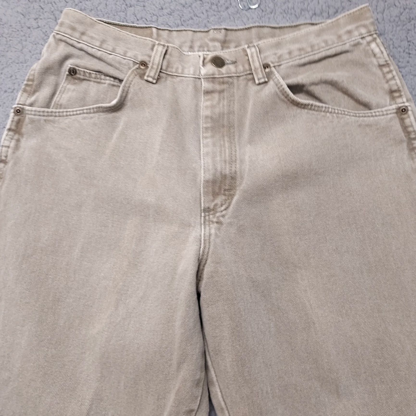 Wrangler VINTAGE Wrangler USA Made Jeans Mens 33 x 32 Beige Cowboy Straight 30x30.5" Denim 5-Pocket WW Size US 33 - 6 Thumbnail