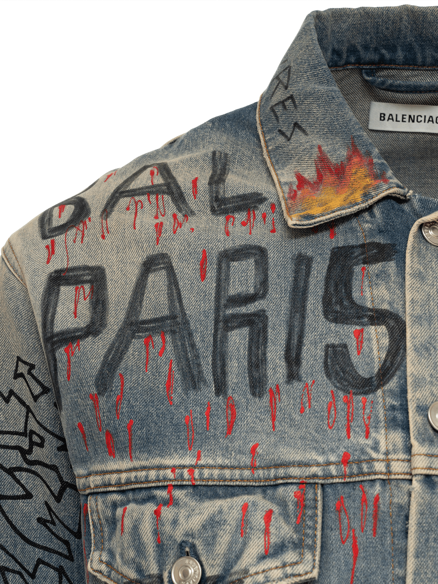 Balenciaga Balenciaga graffiti denim jacket Size US S / EU 44-46 / 1 - 4 Thumbnail
