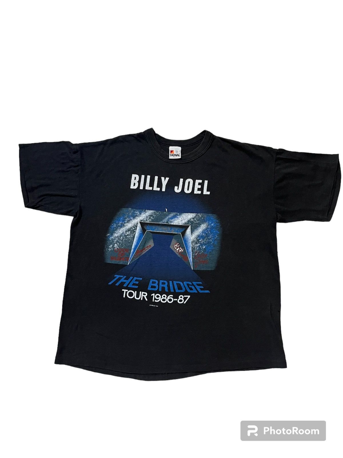 image of Band Tees x Tour Tee Vintage 80's Billy Joel The Bridge Tour 1986-1987 in Black, Men's (Size XL)