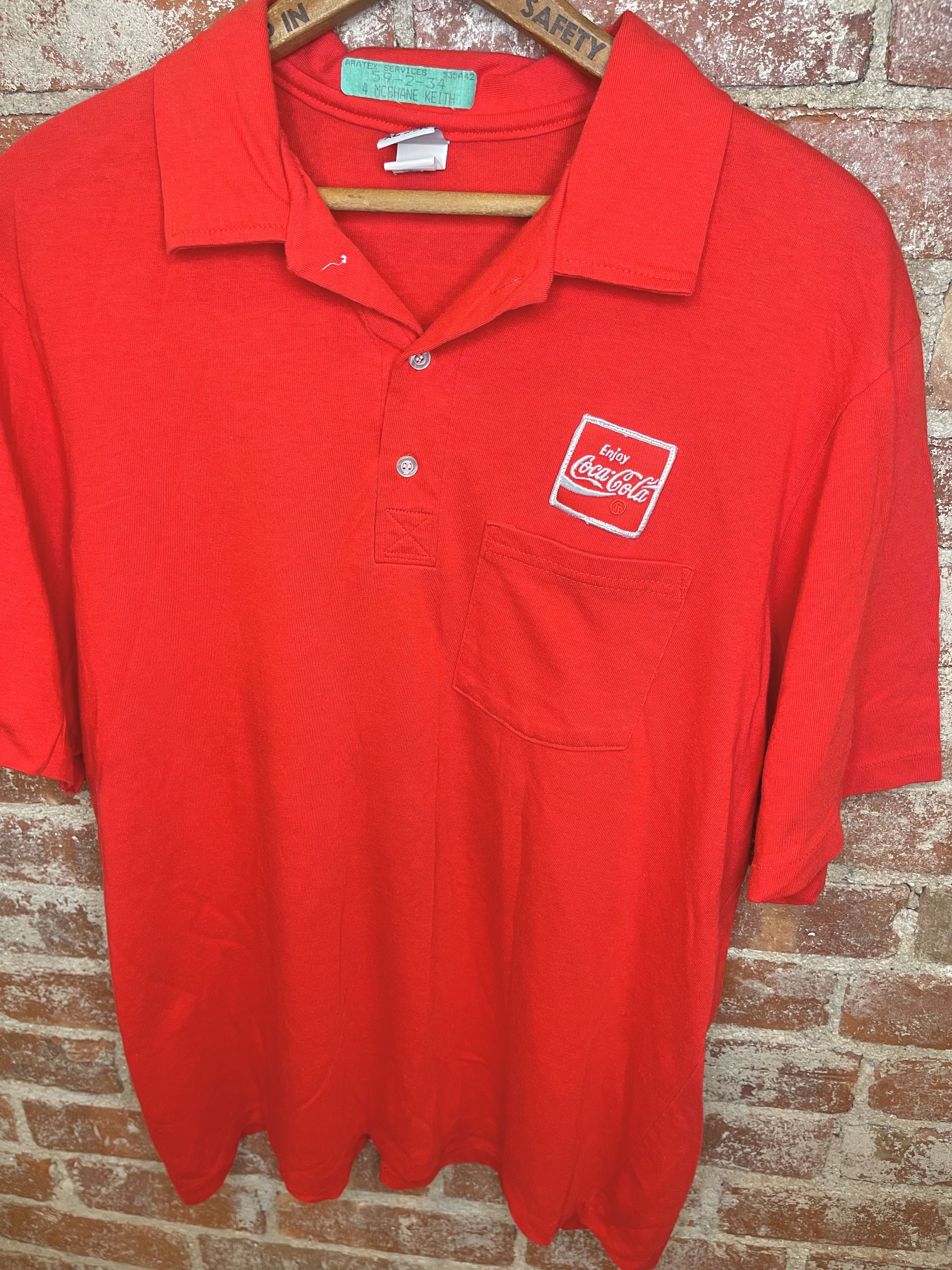 Coca Cola × Vintage Coca-Cola Vintage 80's Retro Polo Single Stitch Shirt Size US XL / EU 56 / 4 - 5 Thumbnail