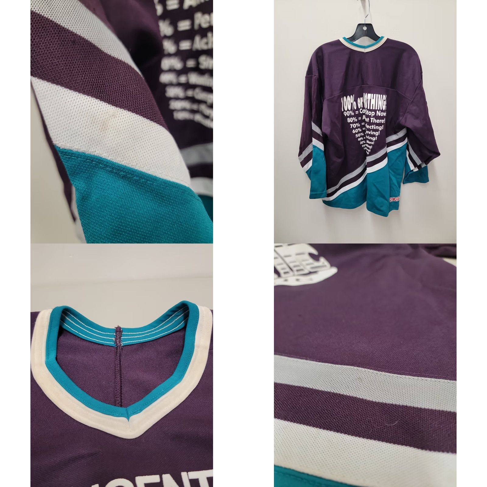 Vintage VINTAGE CCM Jersey Men’s XL Skating 80s Graphic Print Paul Vincent Dynamic 100% Or Nothing CCM Shirt Size US XL / EU 56 / 4 - 9 Thumbnail