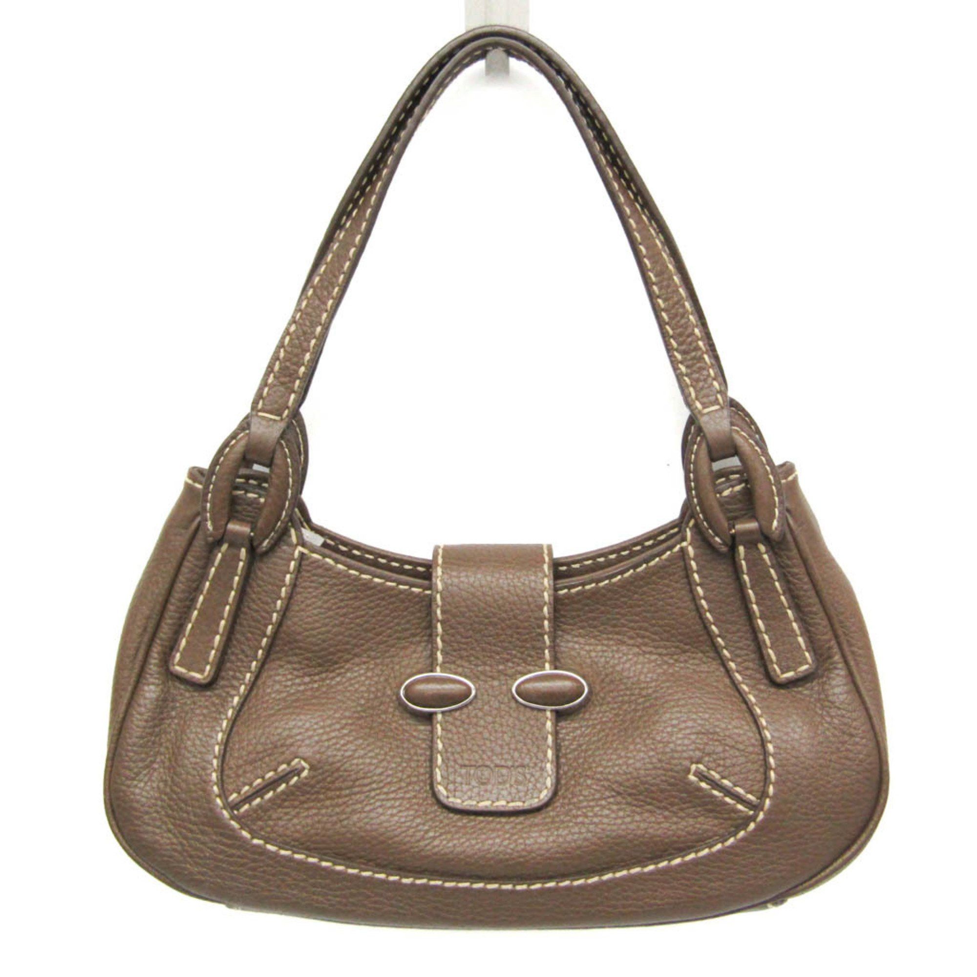 image of Tods Tod's Women's Leather Handbag Beige Brown